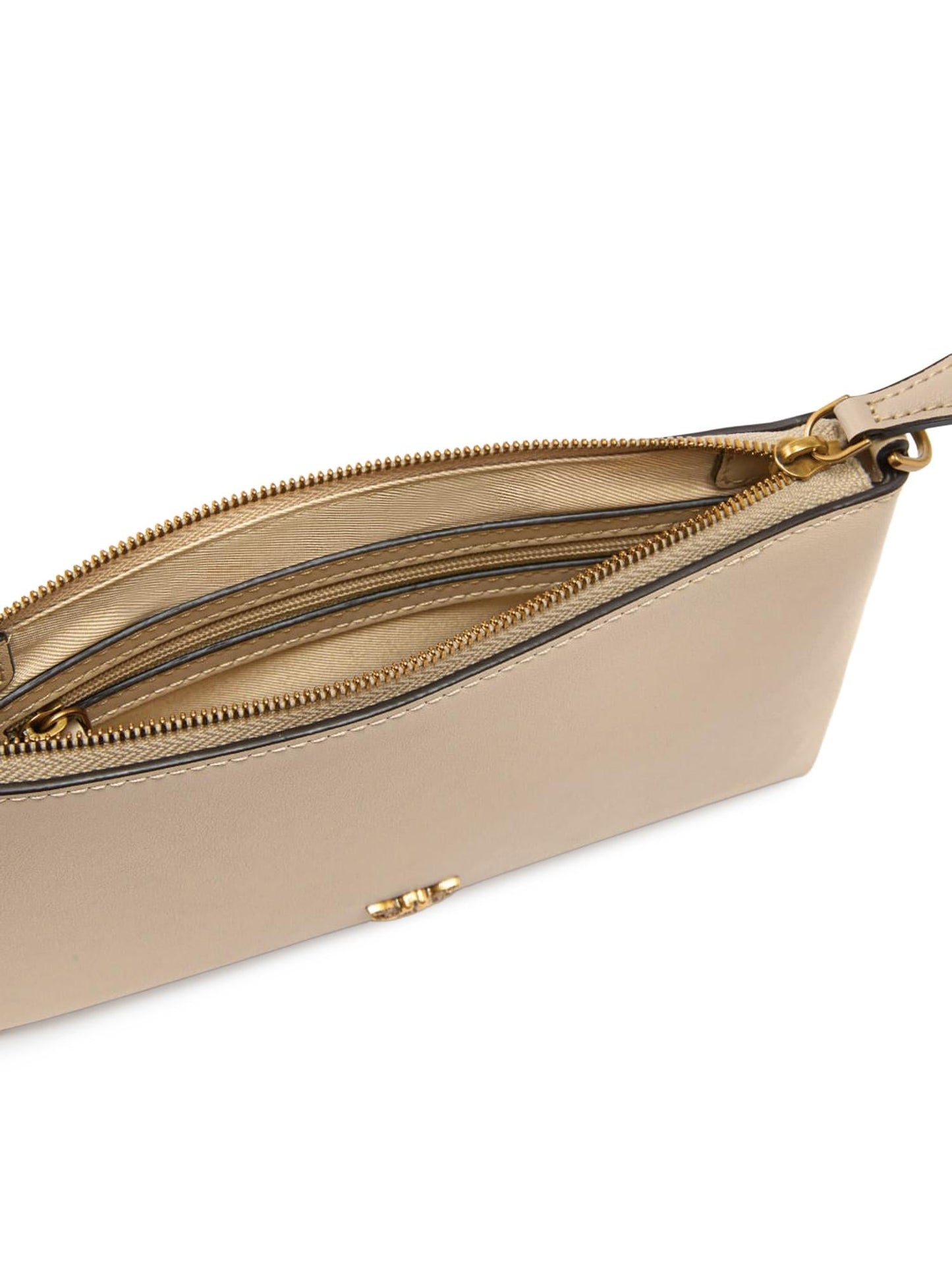 Pochette piatta in pelle con logo Love Birds