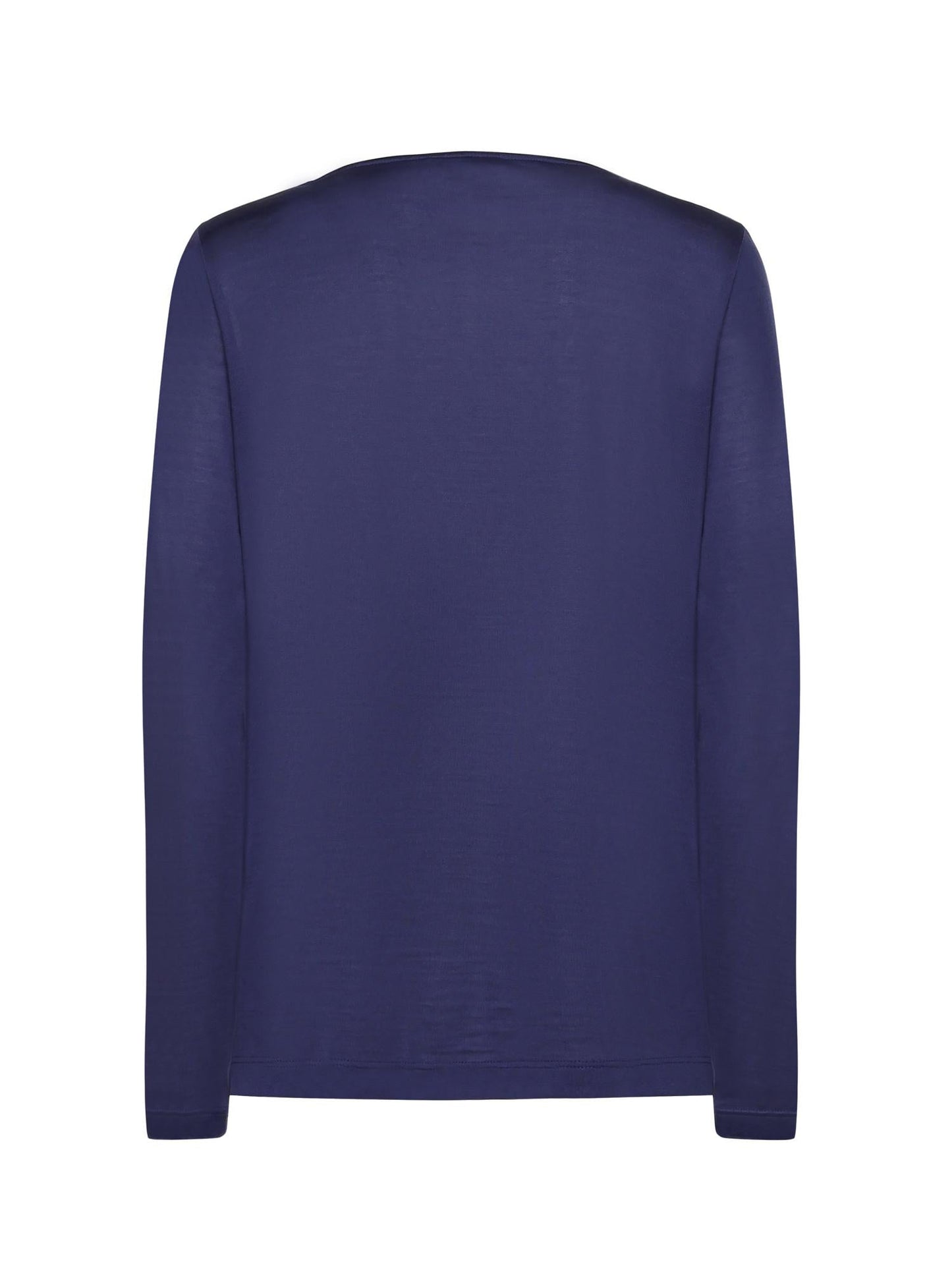 T-shirt in crêpe de Chine di seta e jersey