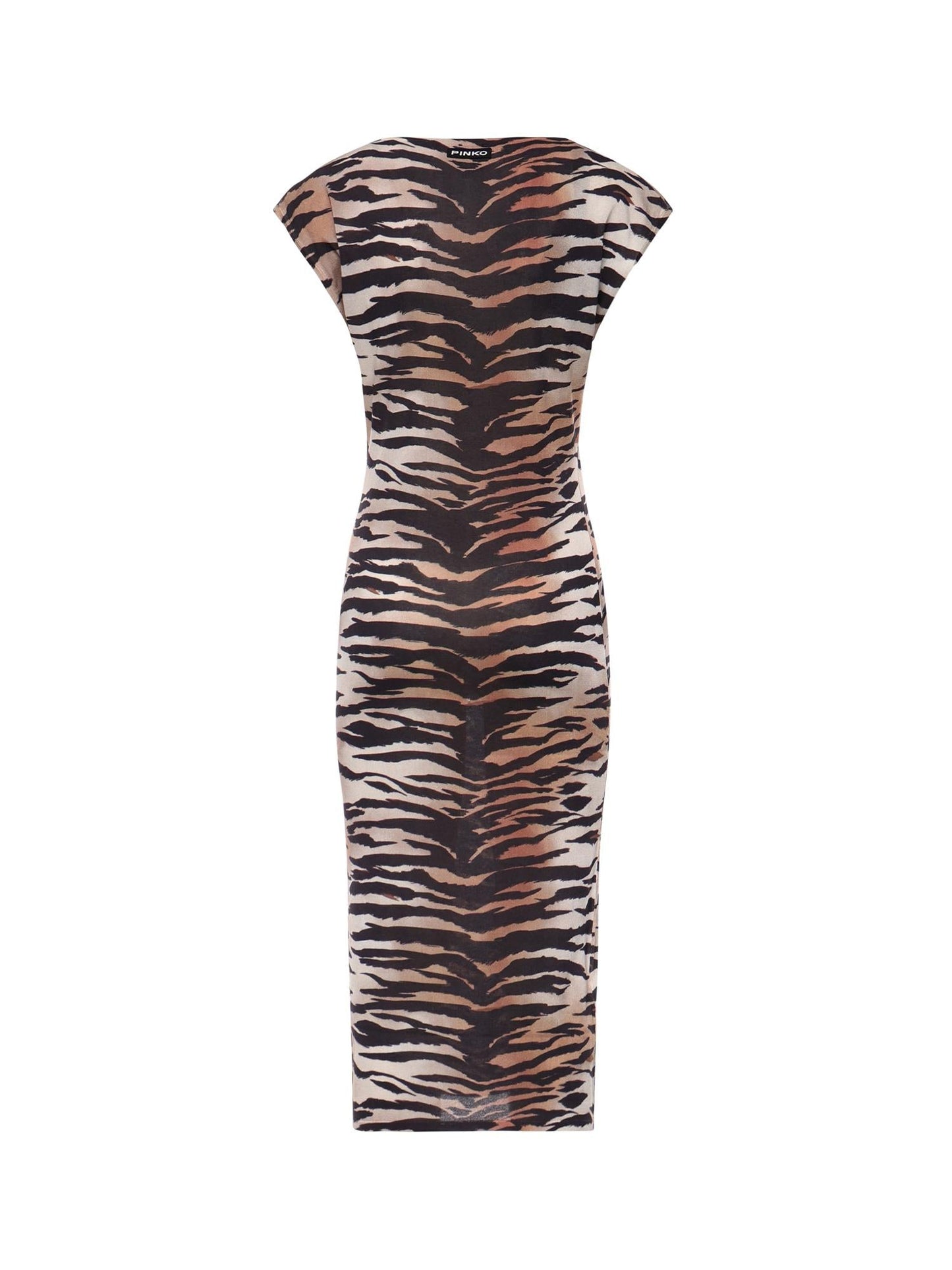 Abito midi a tubino con stampa animalier