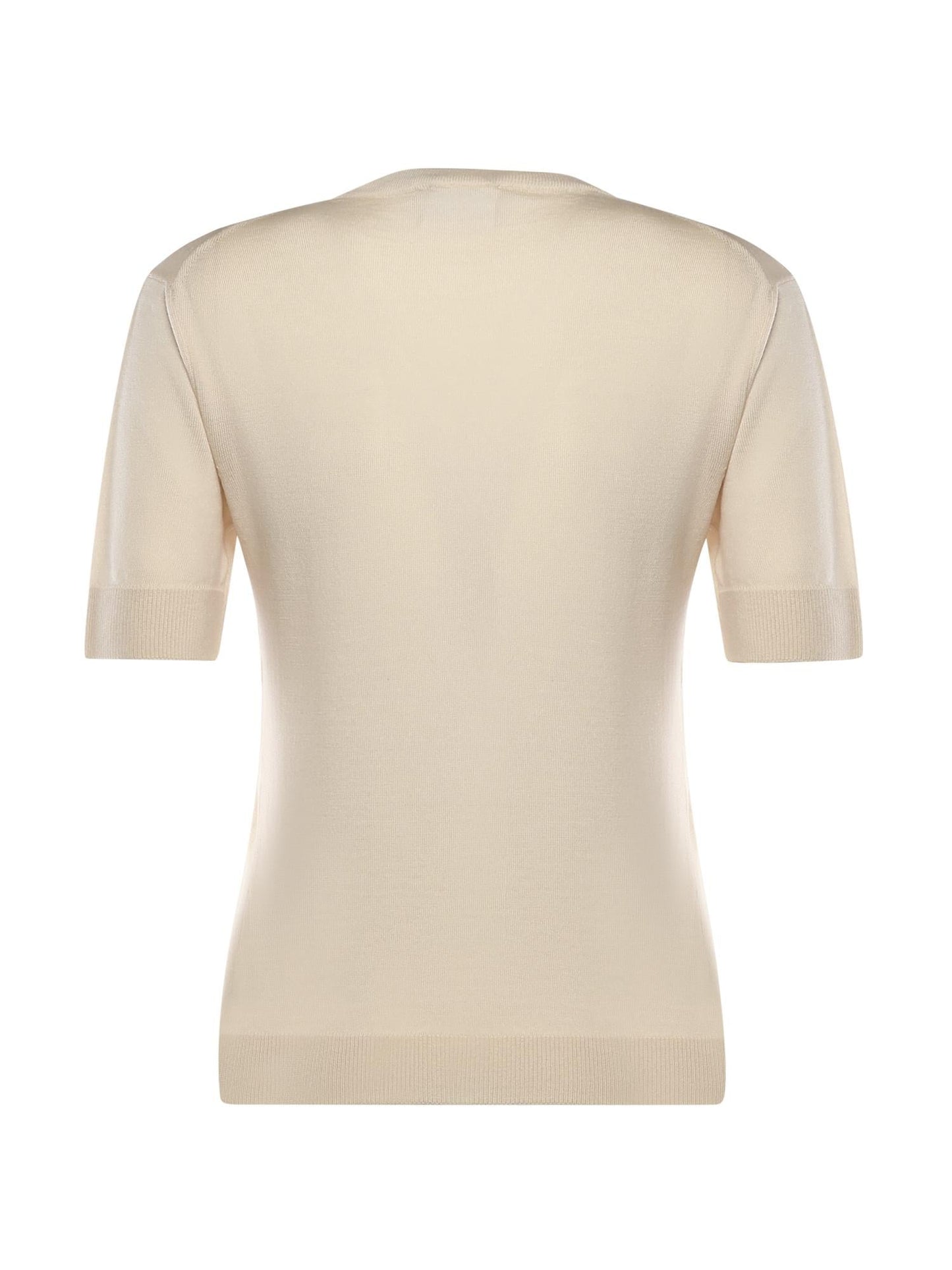 Top in lana con logo