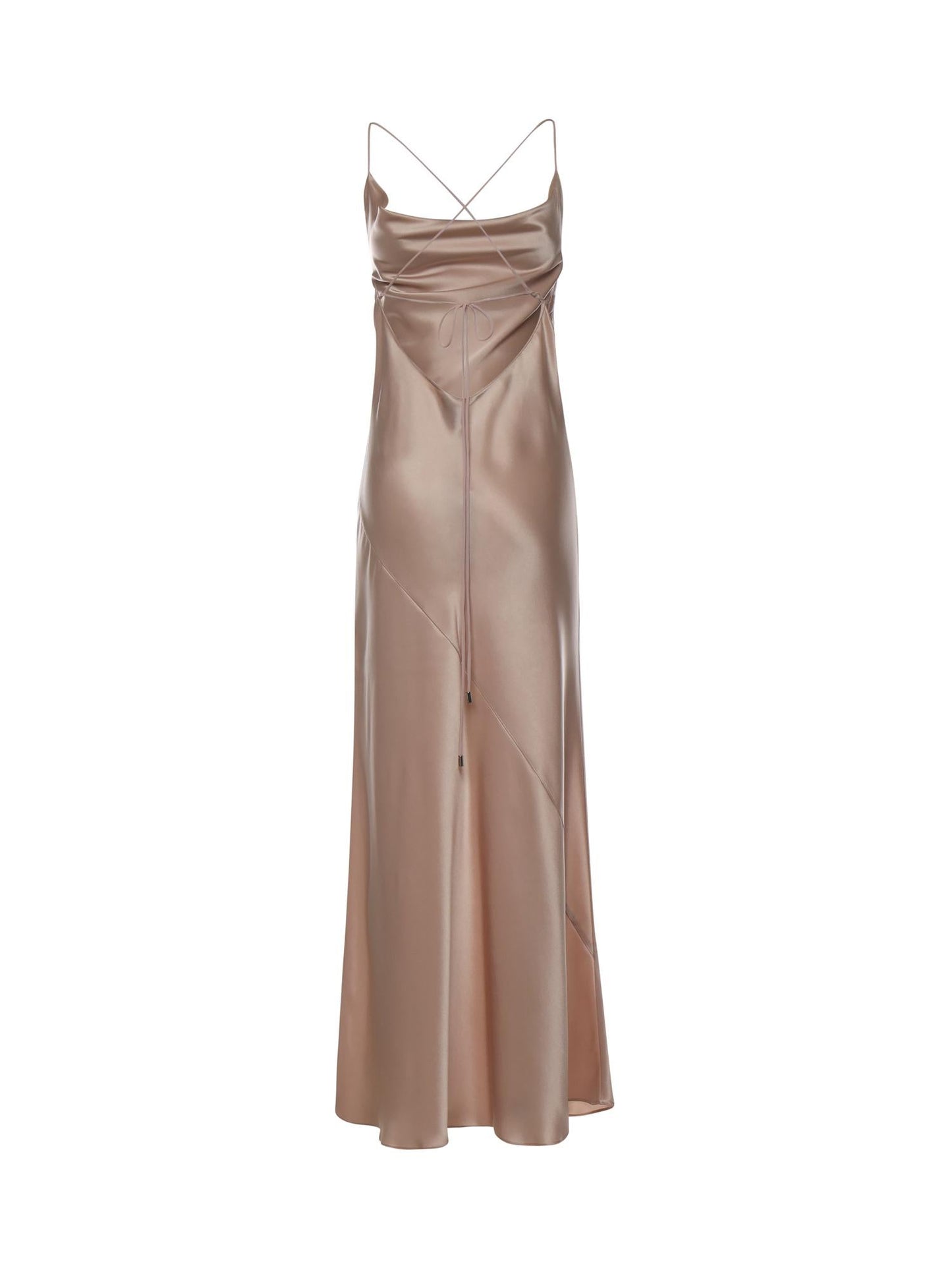 Abito slipdress lungo in satin