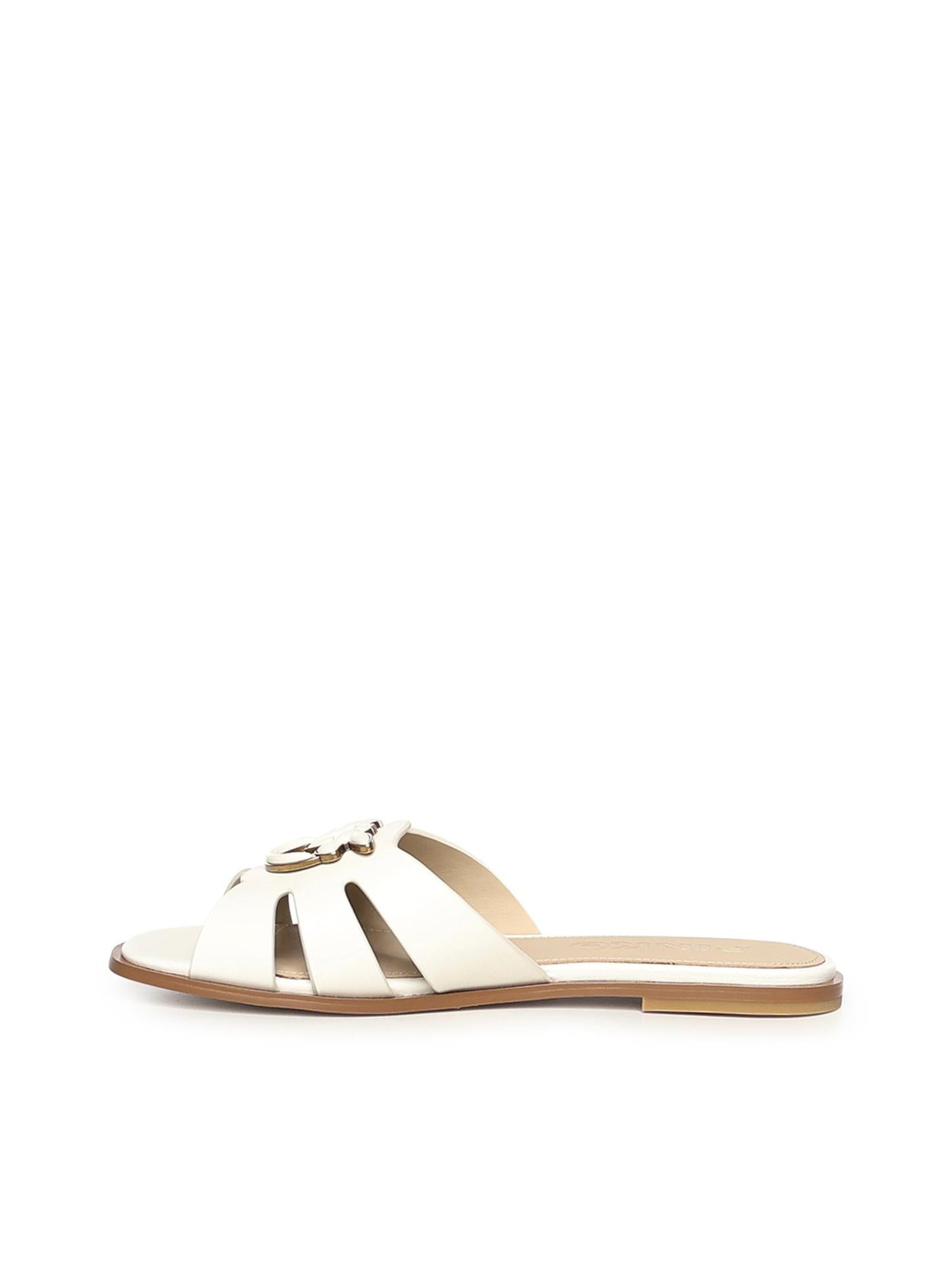 Slipper in pelle con logo