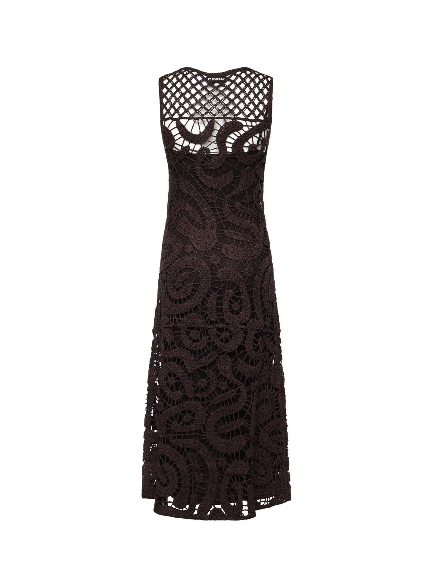 Abito midi senza maniche in crochet geometrico