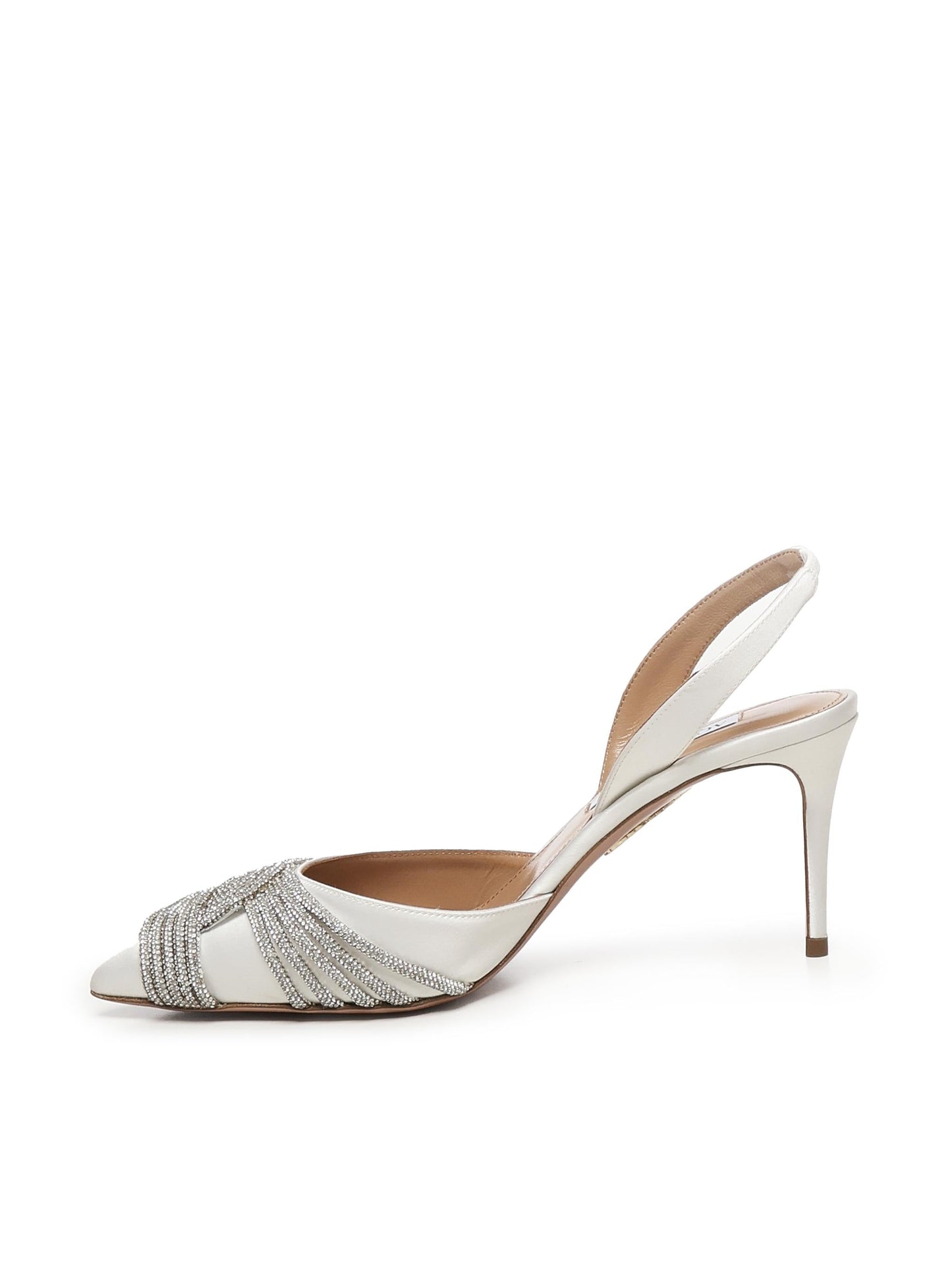 Décolleté Gatsby in raso con cristalli