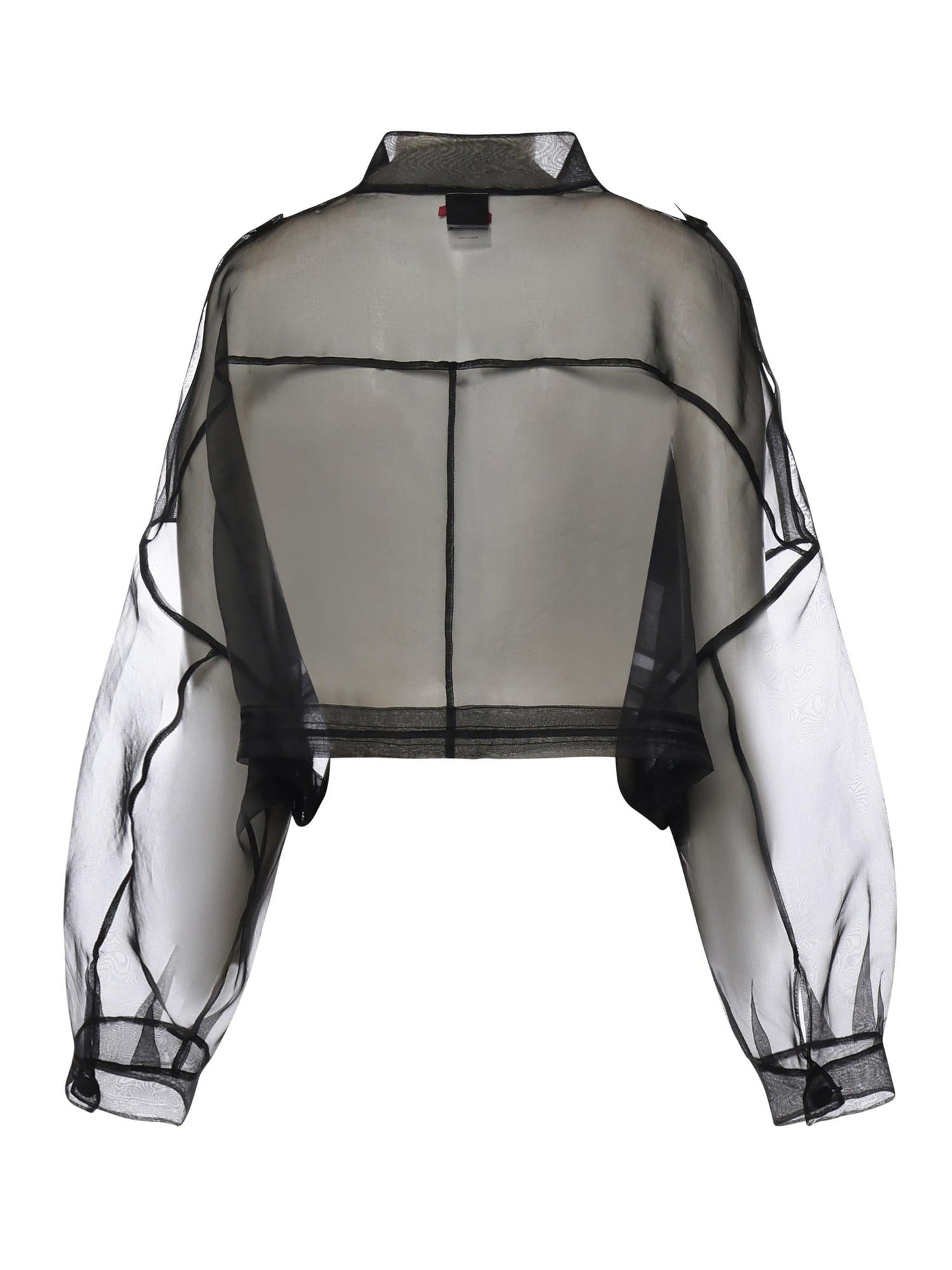Caban cropped in organza di pura seta