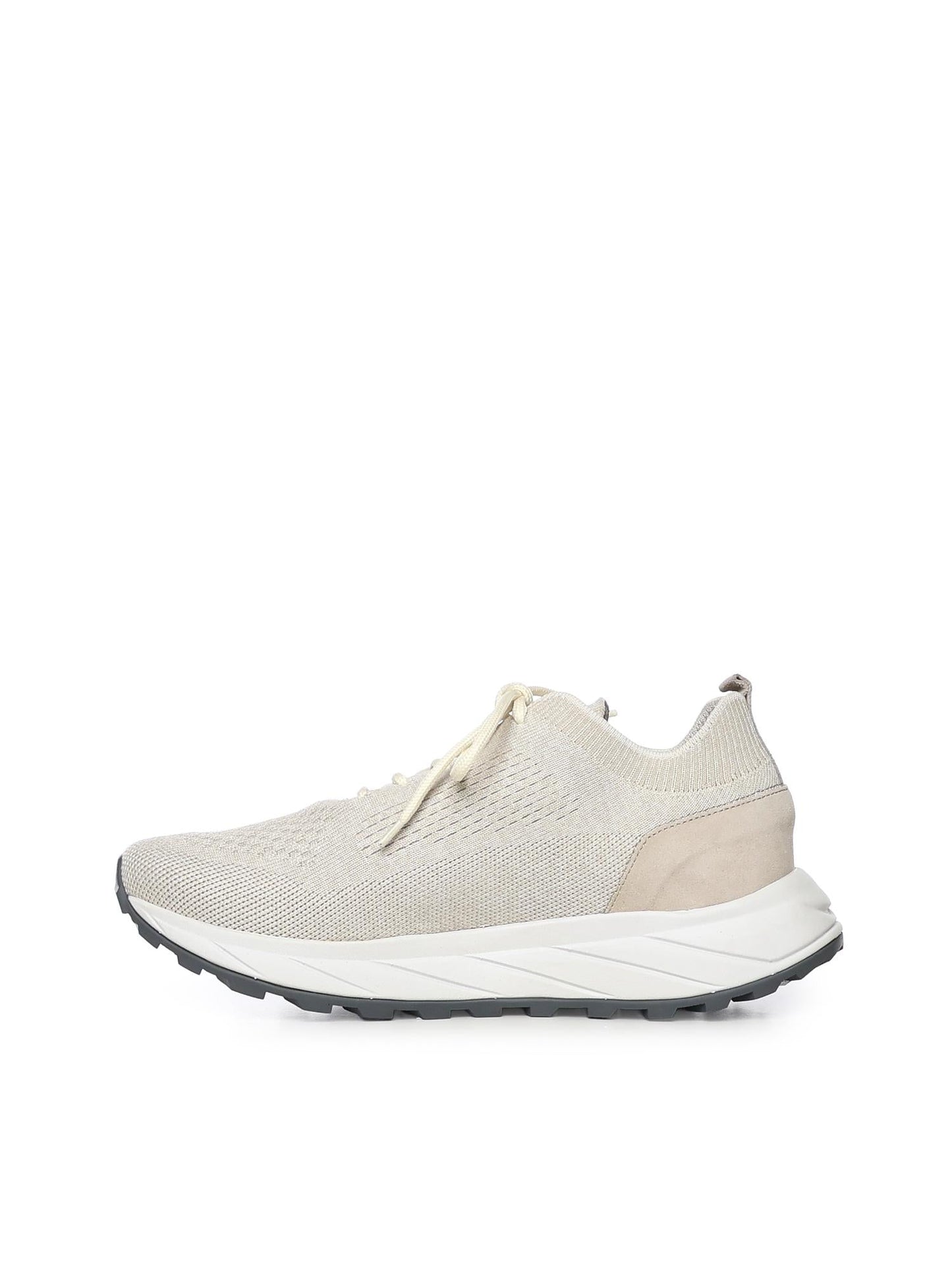 Sneakers in maglia e suede
