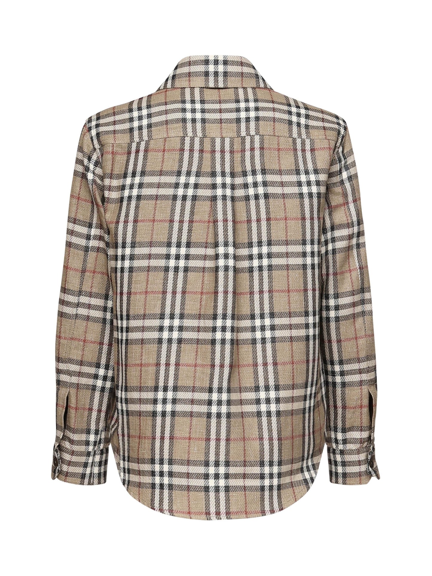 Camicia check in cotone e lino