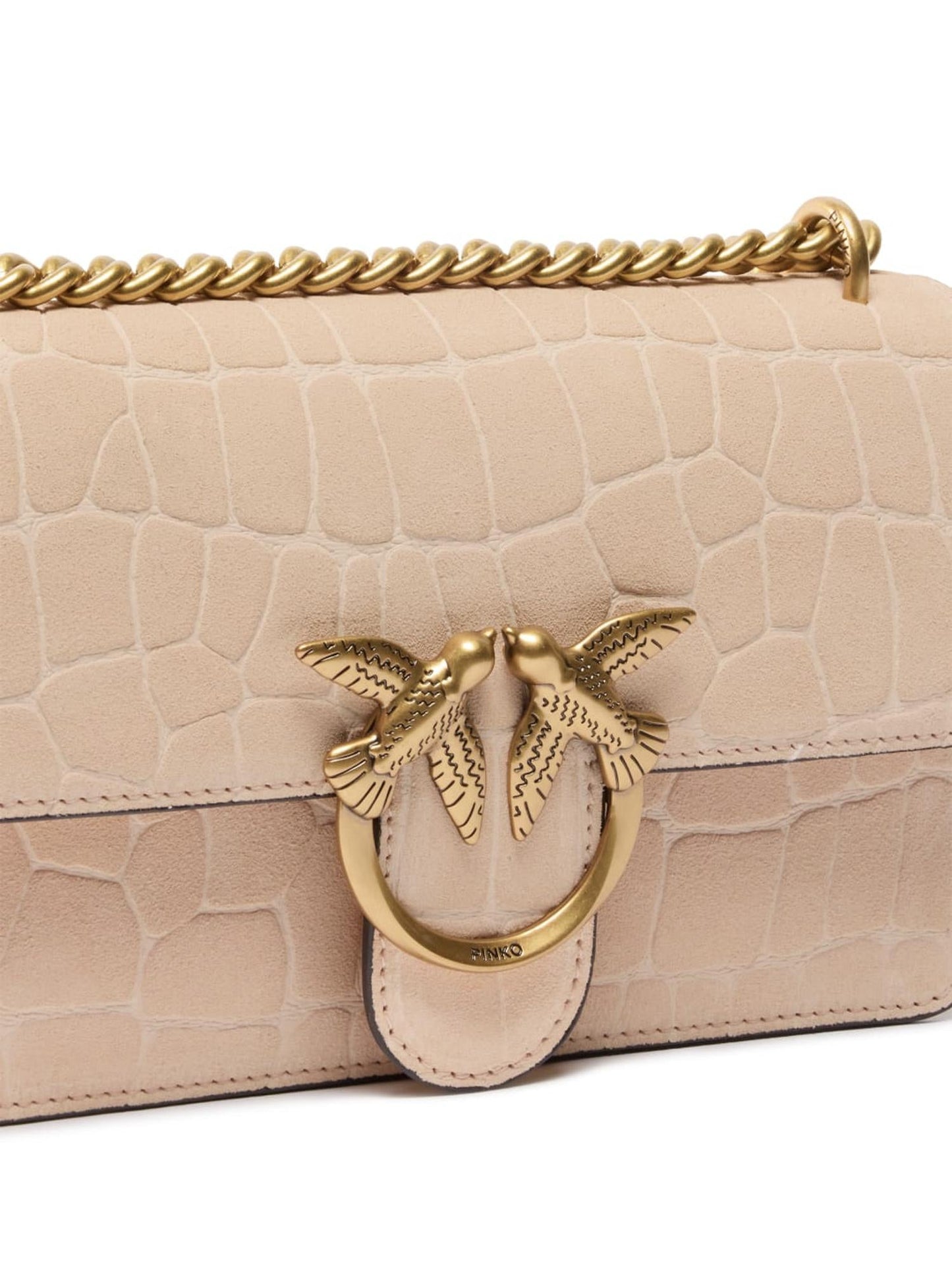 Borsa a tracolla Mini Love Bag One in pelle stampa coccodrillo