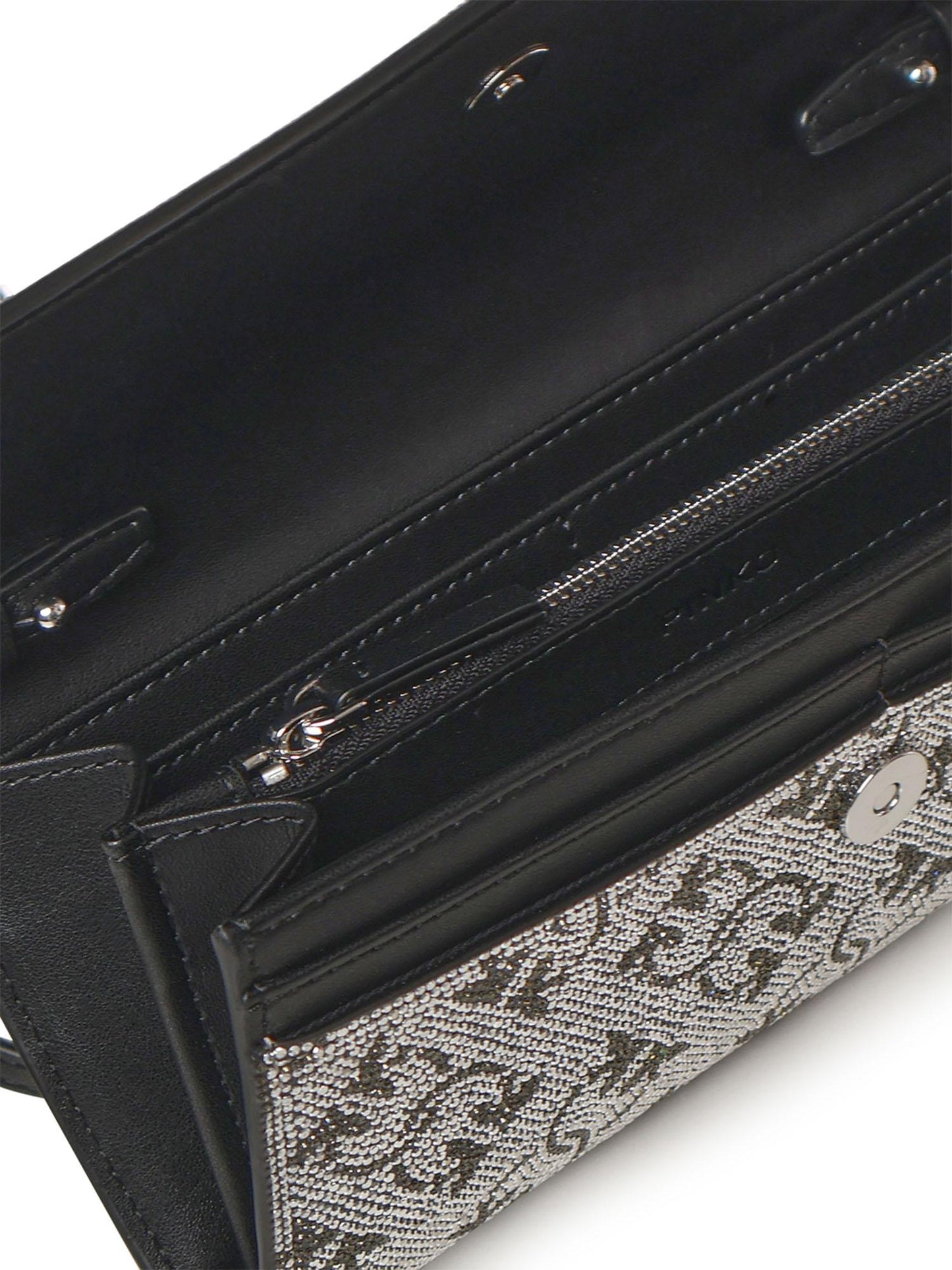 Portafoglio in pelle full strass con tracolla