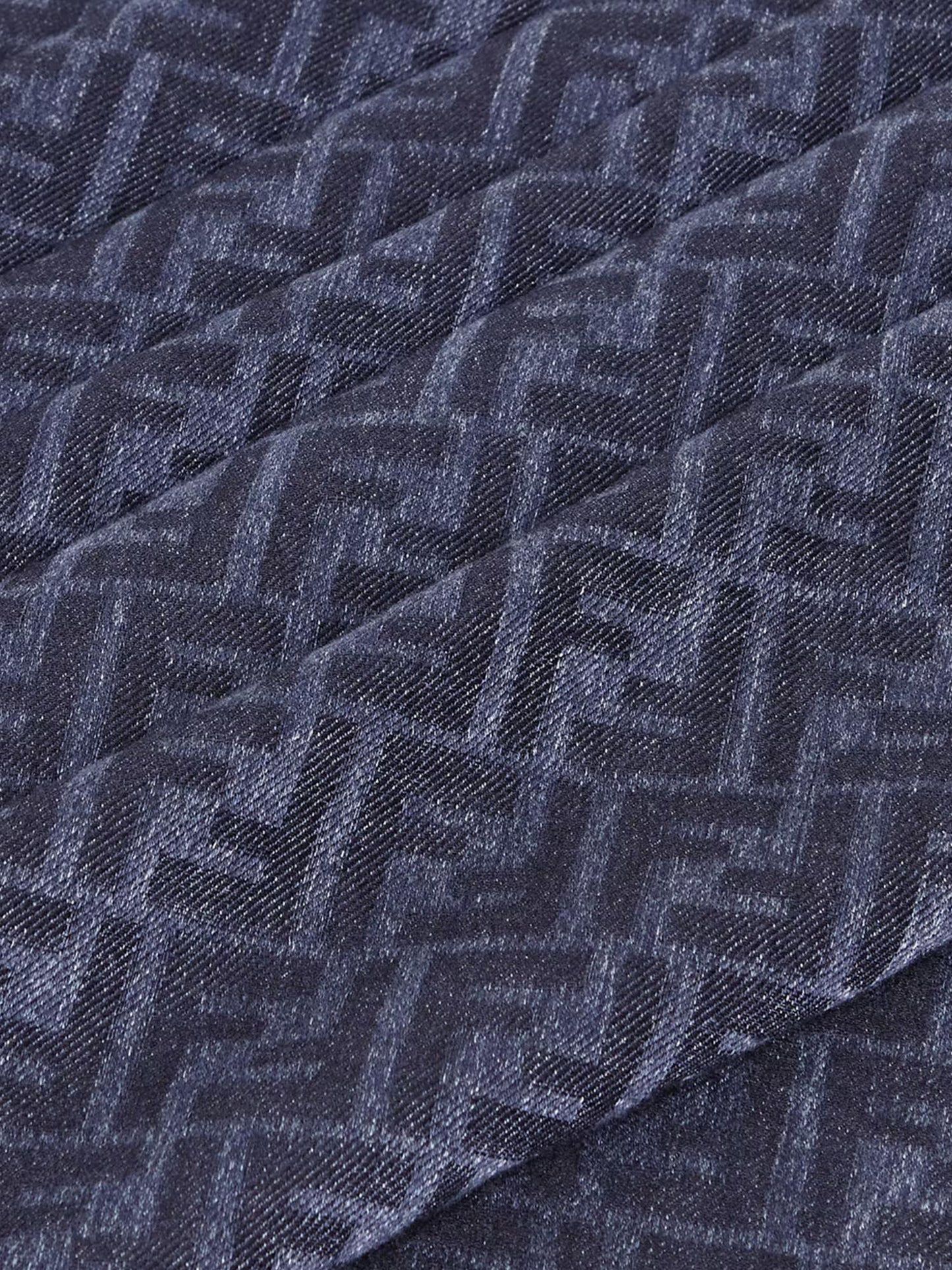 Scialle FF jacquard in cotone e lana