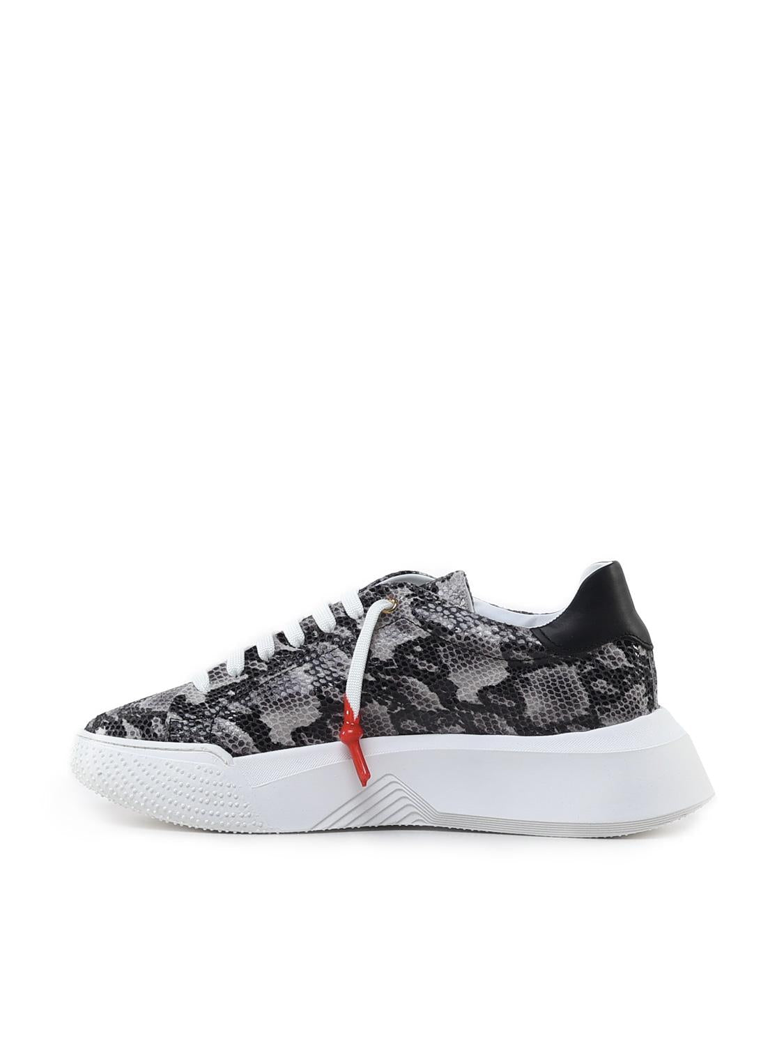 Sneakers Nemesis in nappa con stampa pitone