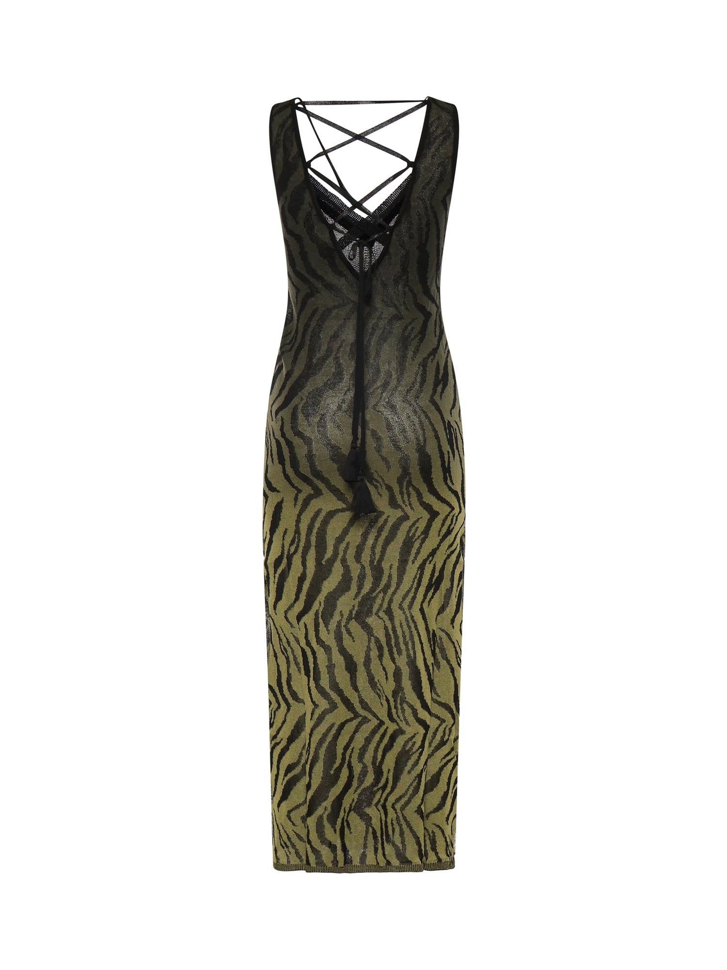 Abito lungo con stampa animalier