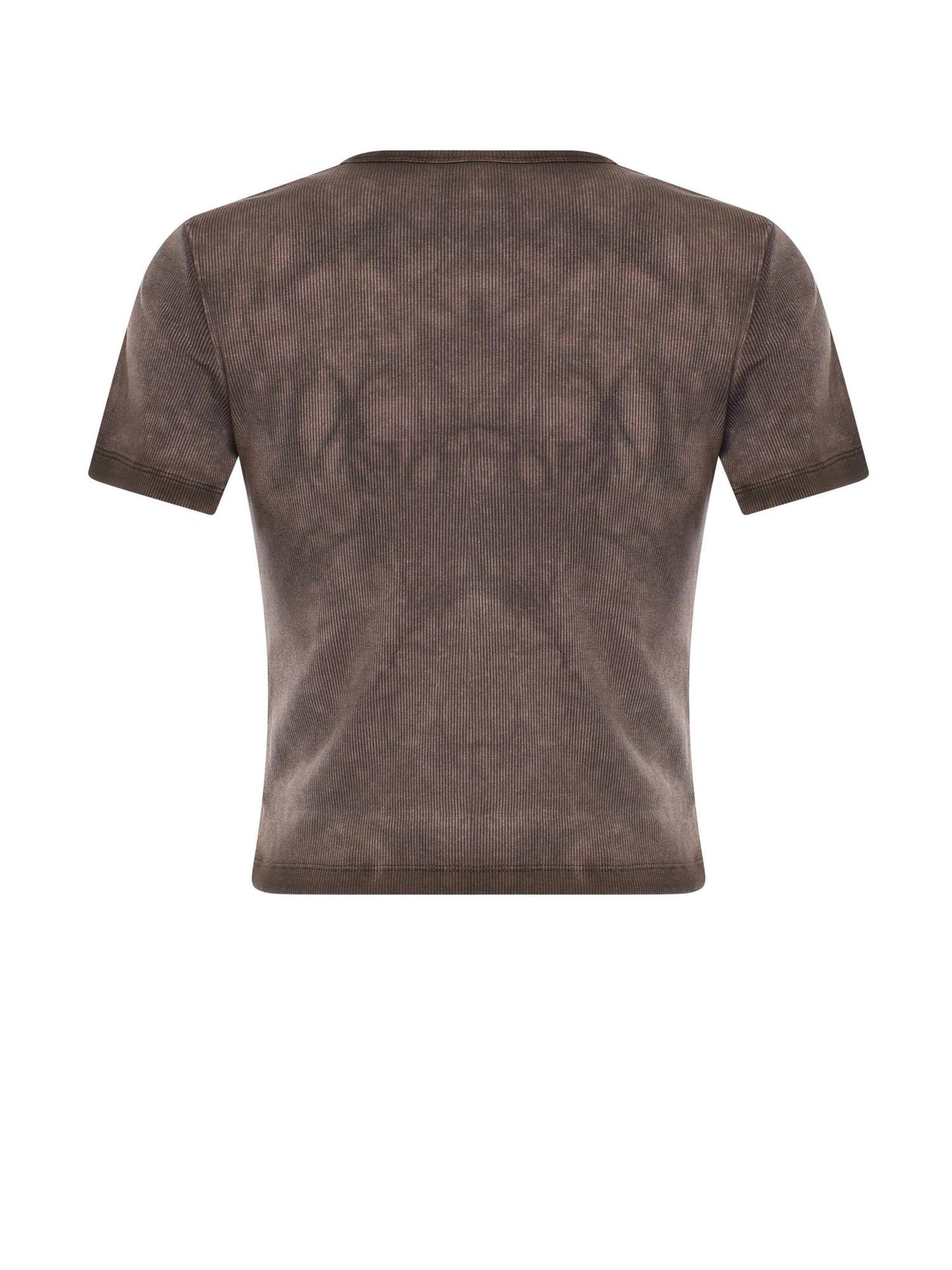 T-shirt cropped a coste con logo