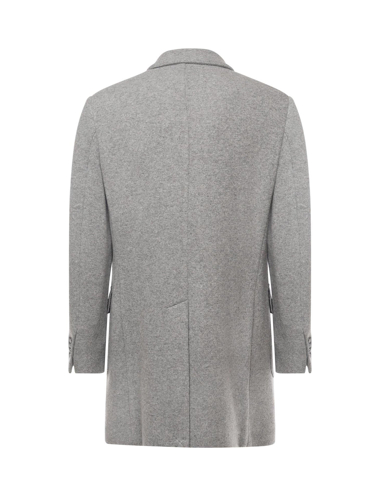 Cappotto doppiopetto in jersey di lana