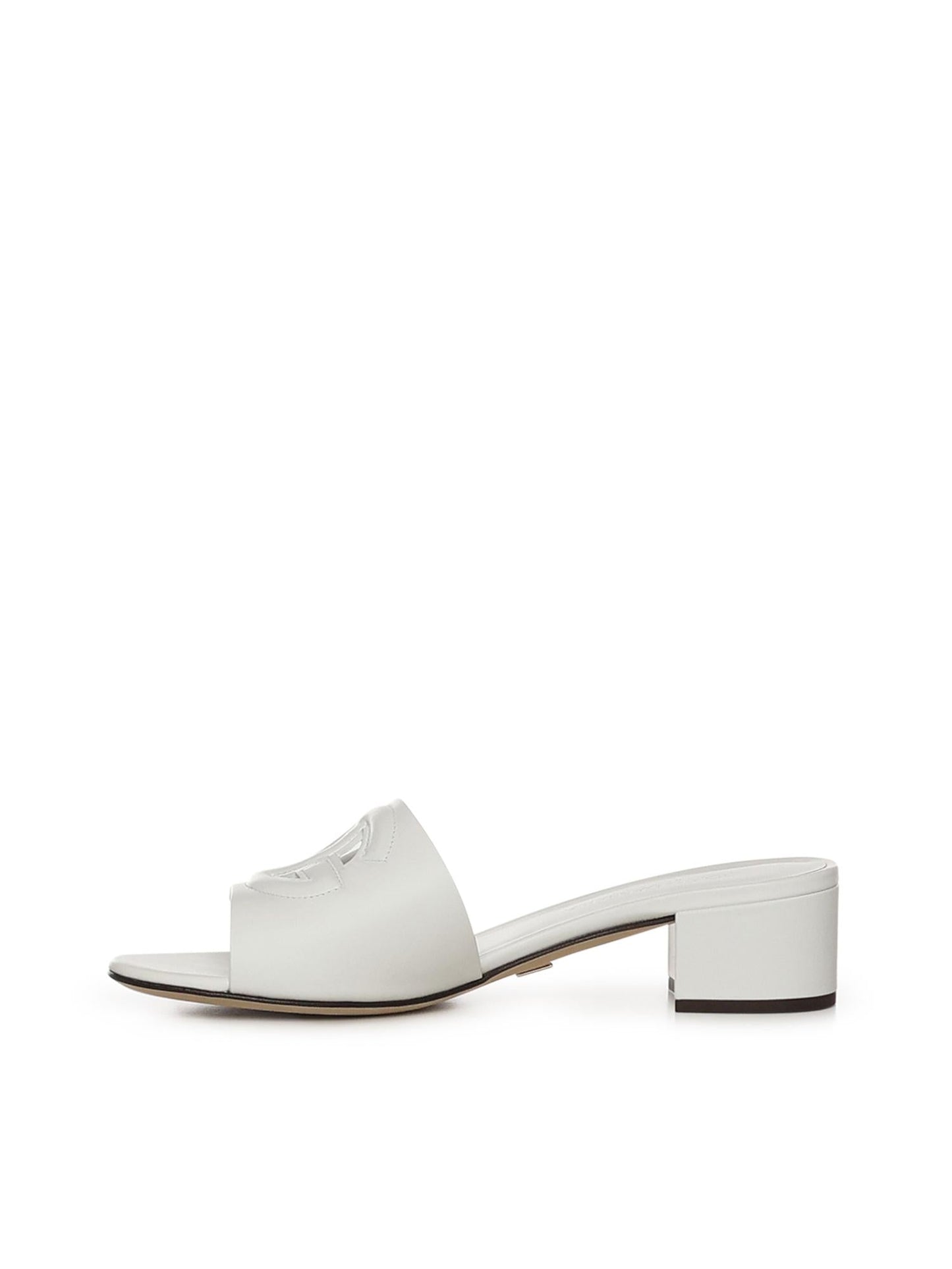 Mule in pelle di vitello e logo DG