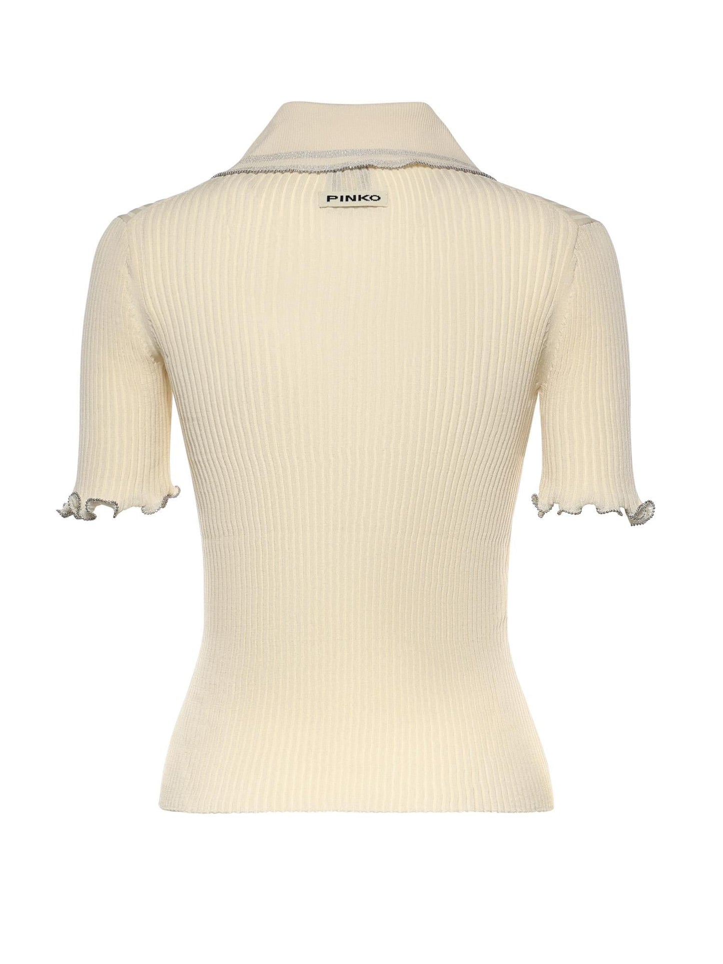 Maglia a costine con bordi gioiello