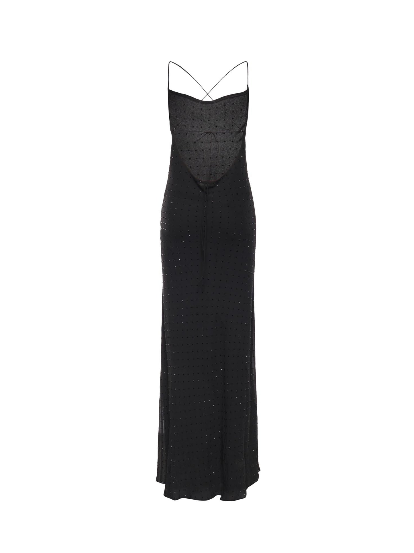 Abito slipdress lungo con strass
