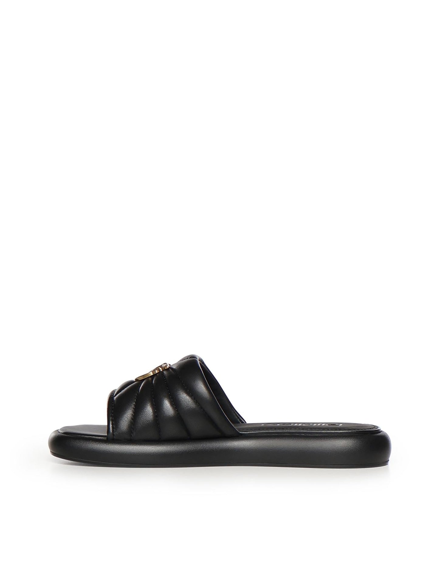 Slipper in nappa con logo