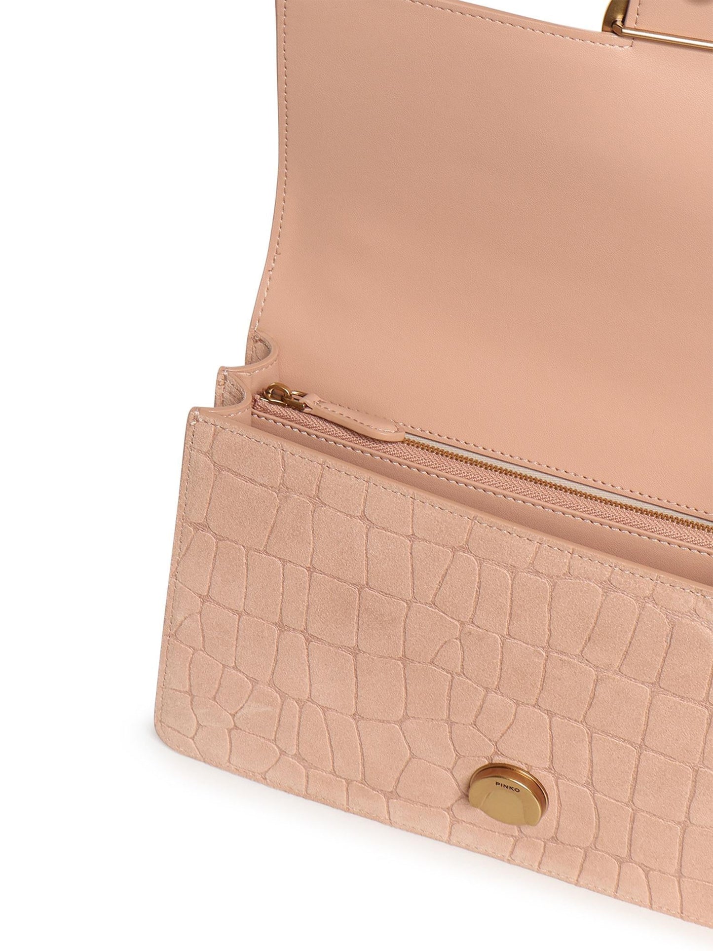 Borsa a tracolla media Love Bag One in pelle stampa coccodrillo