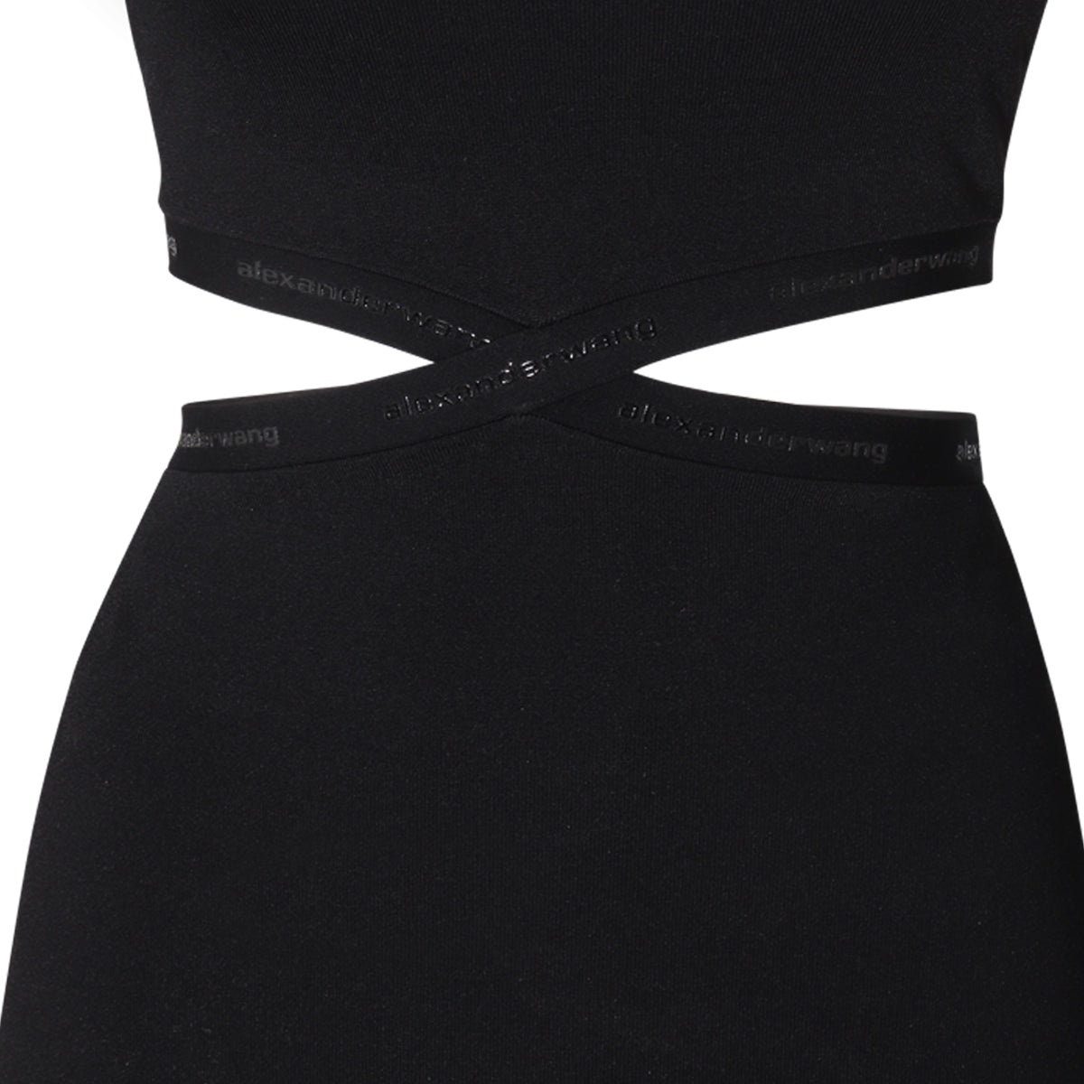 BLACK STRETCH CUT OUT MINI DRESS
