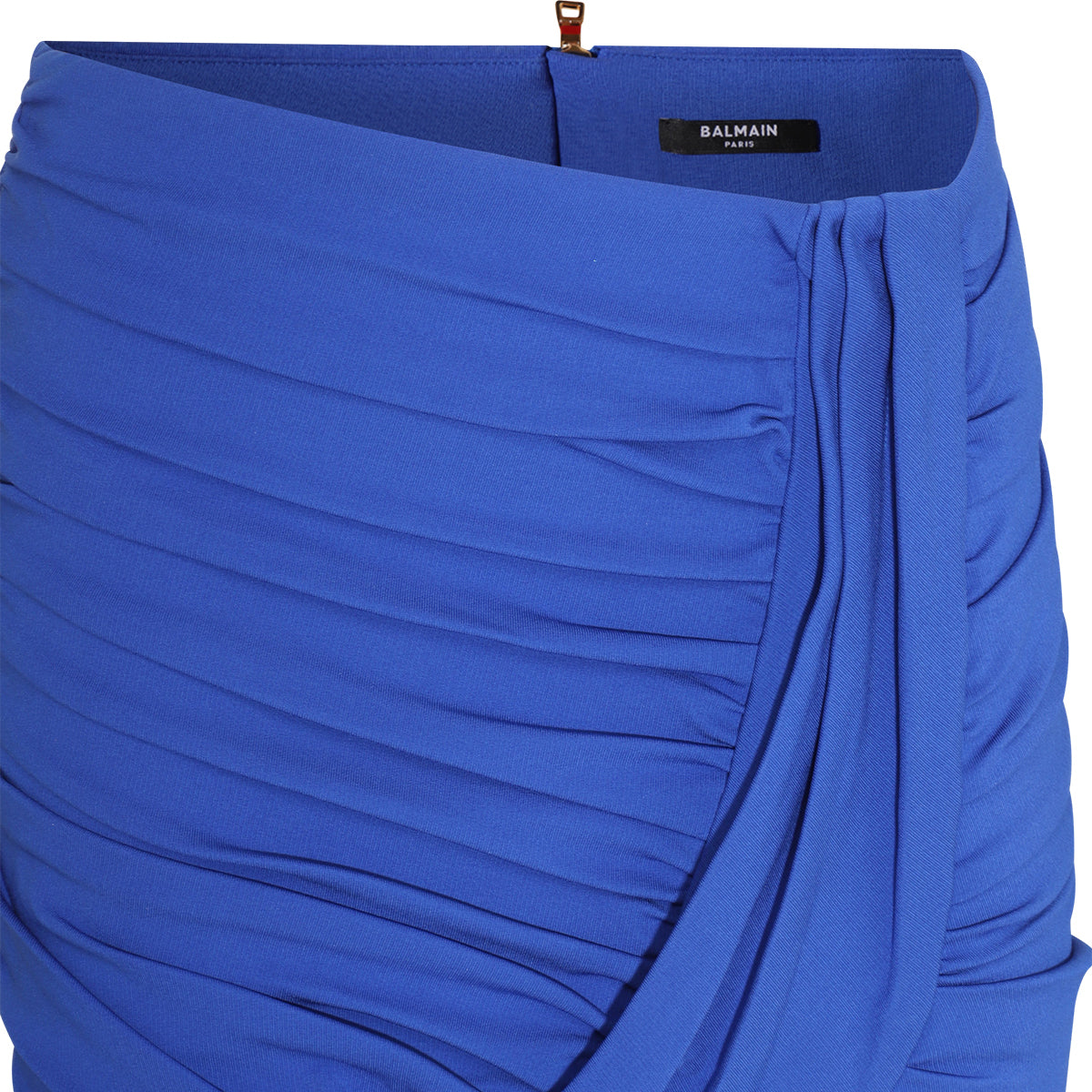BLUE VISCOSE BLEND SKIRT