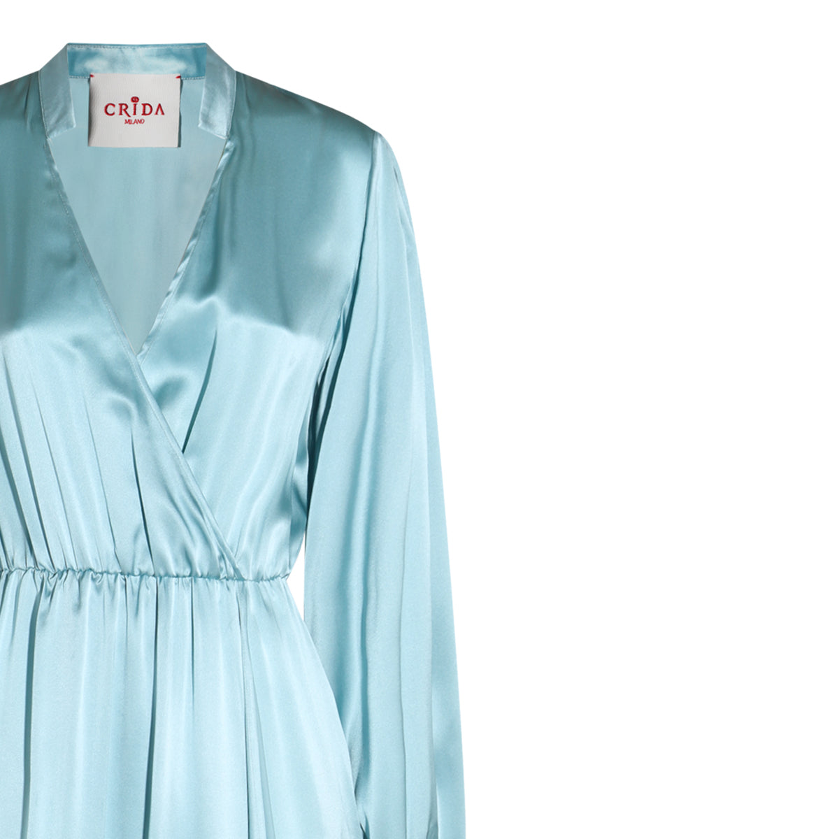 LIGHT BLUE SATIN MATERA LONG DRESS