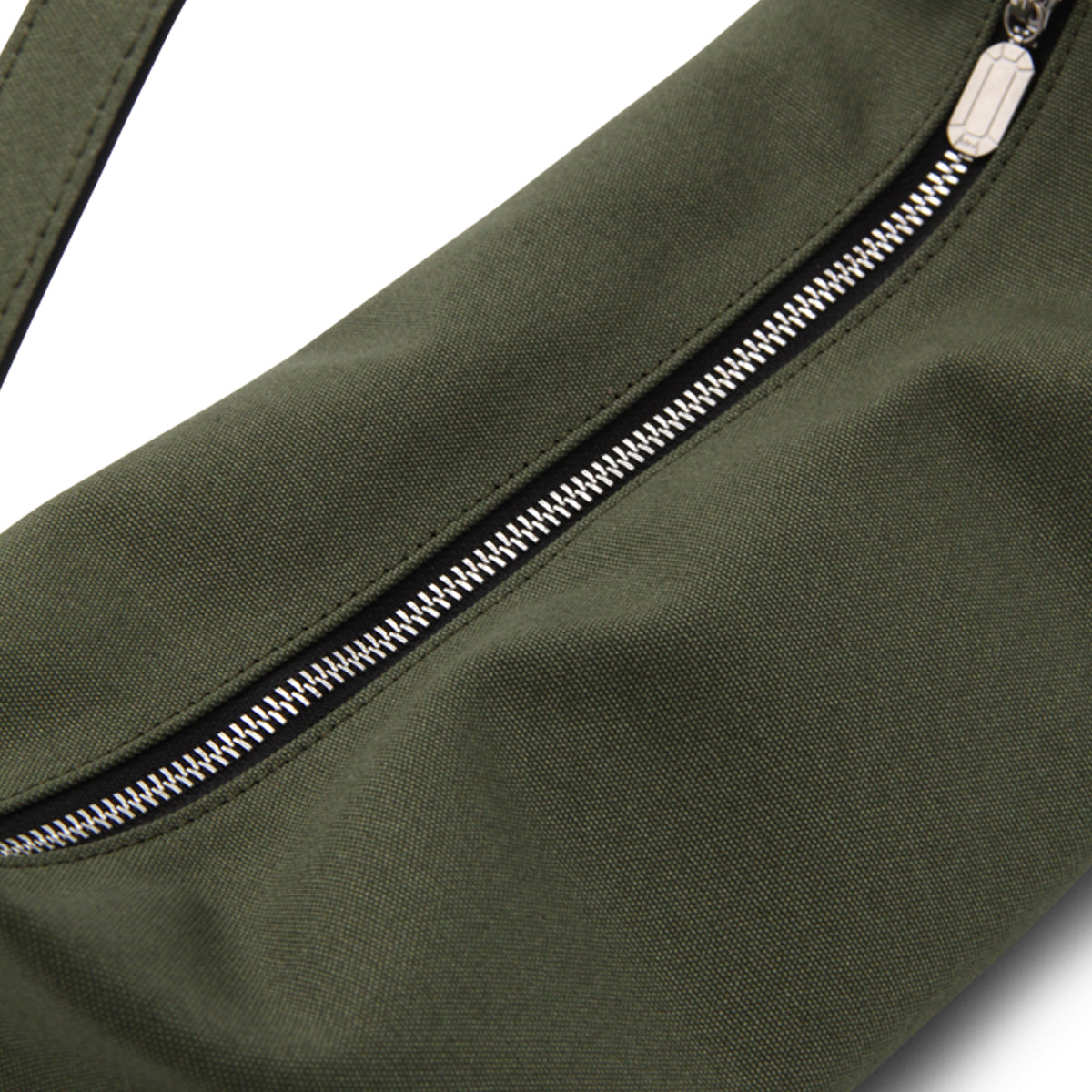 GREEN CANVAS LONG MOON SHOULDER BAG