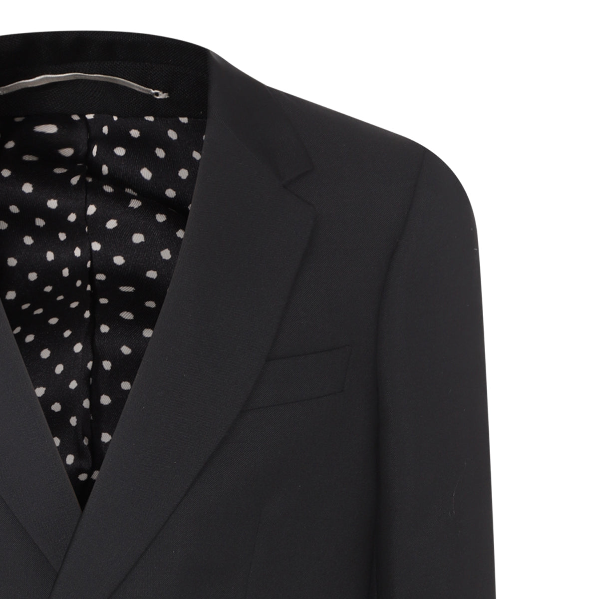 BLACK VIRGIN WOOL AND MOHAIR BLEND BLAZER
