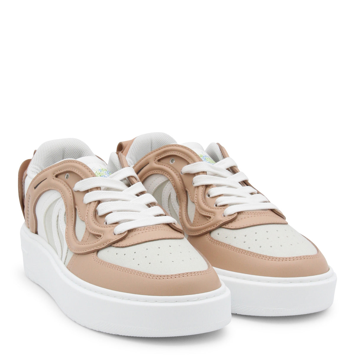 WHITE LEATHER S-WAVE SNEAKERS
