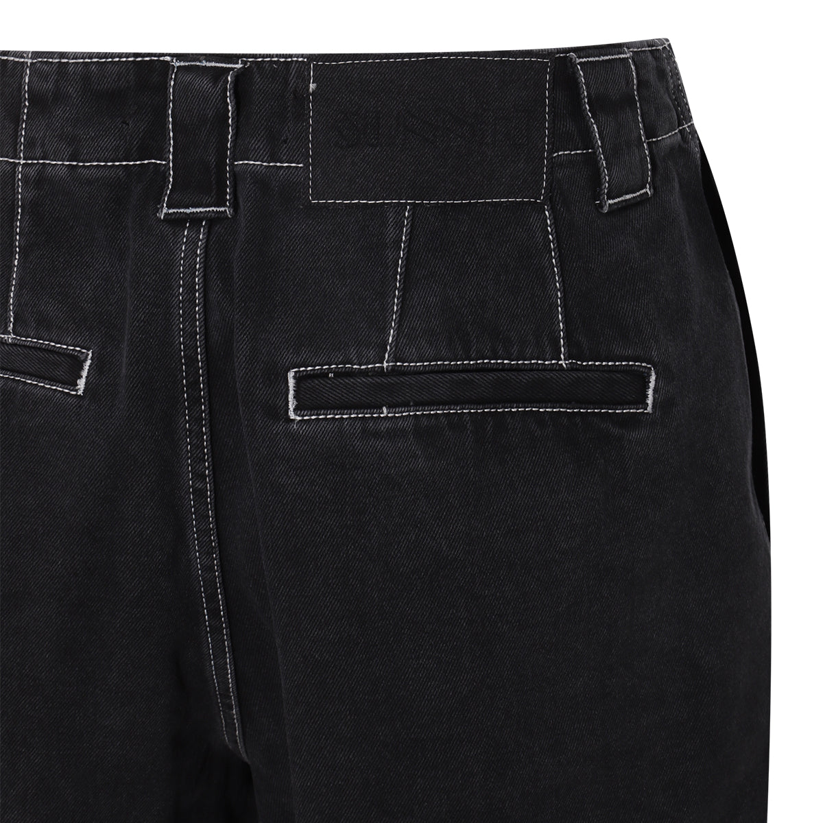 WASHED BLACK DENIM SHORTS