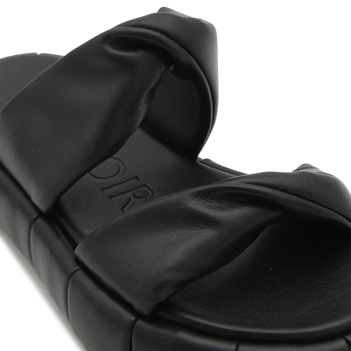 BLACK FAUX LEATHER PHENIX FLATS