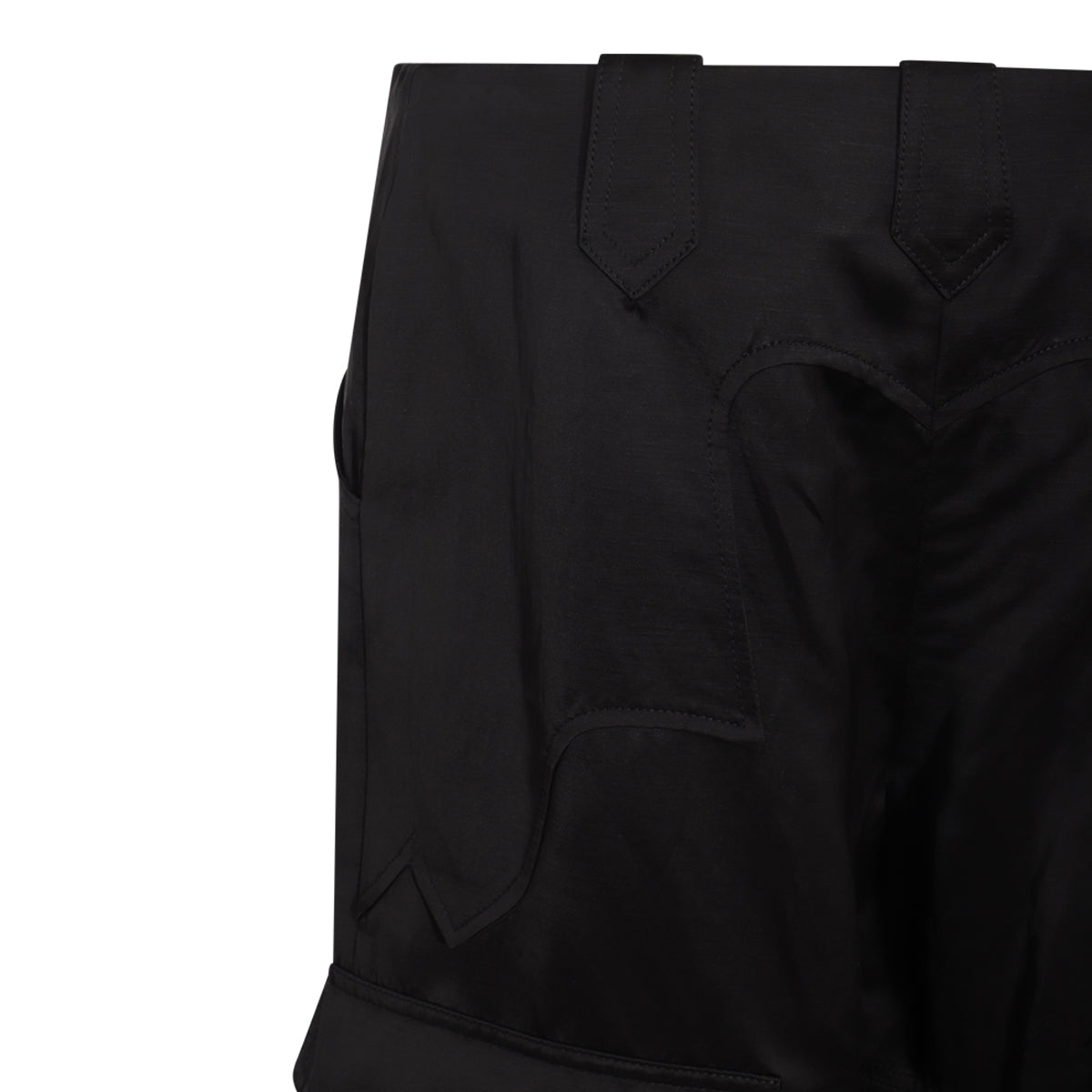 BLACK VISCOSE AND LINEN BLEND LONG SKIRT