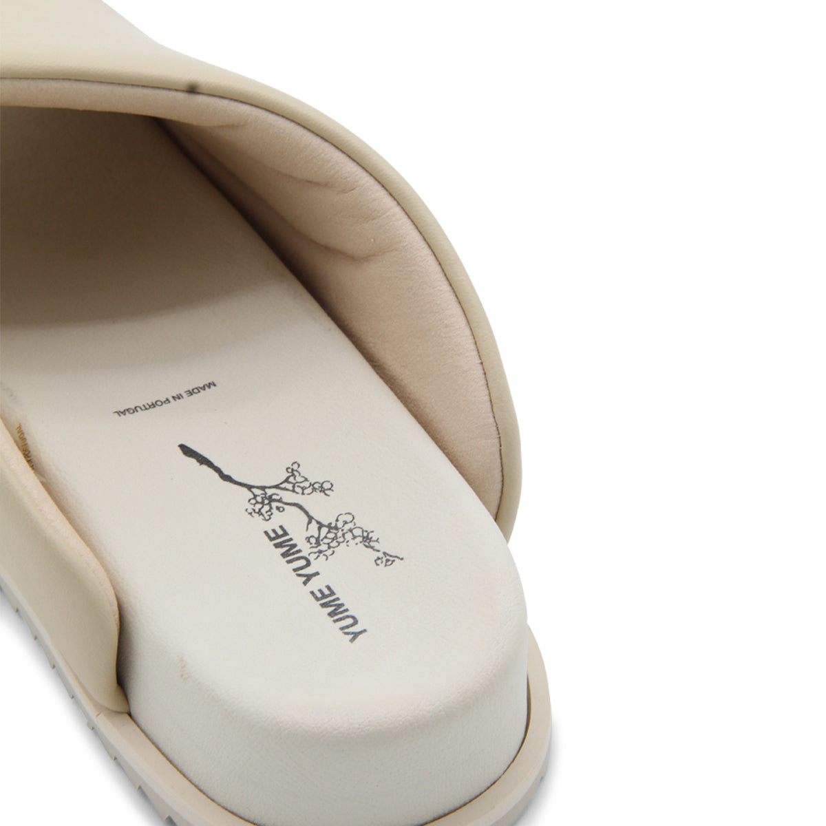 BEIGE FAUX LEATHER FINN SIDER SANDALS