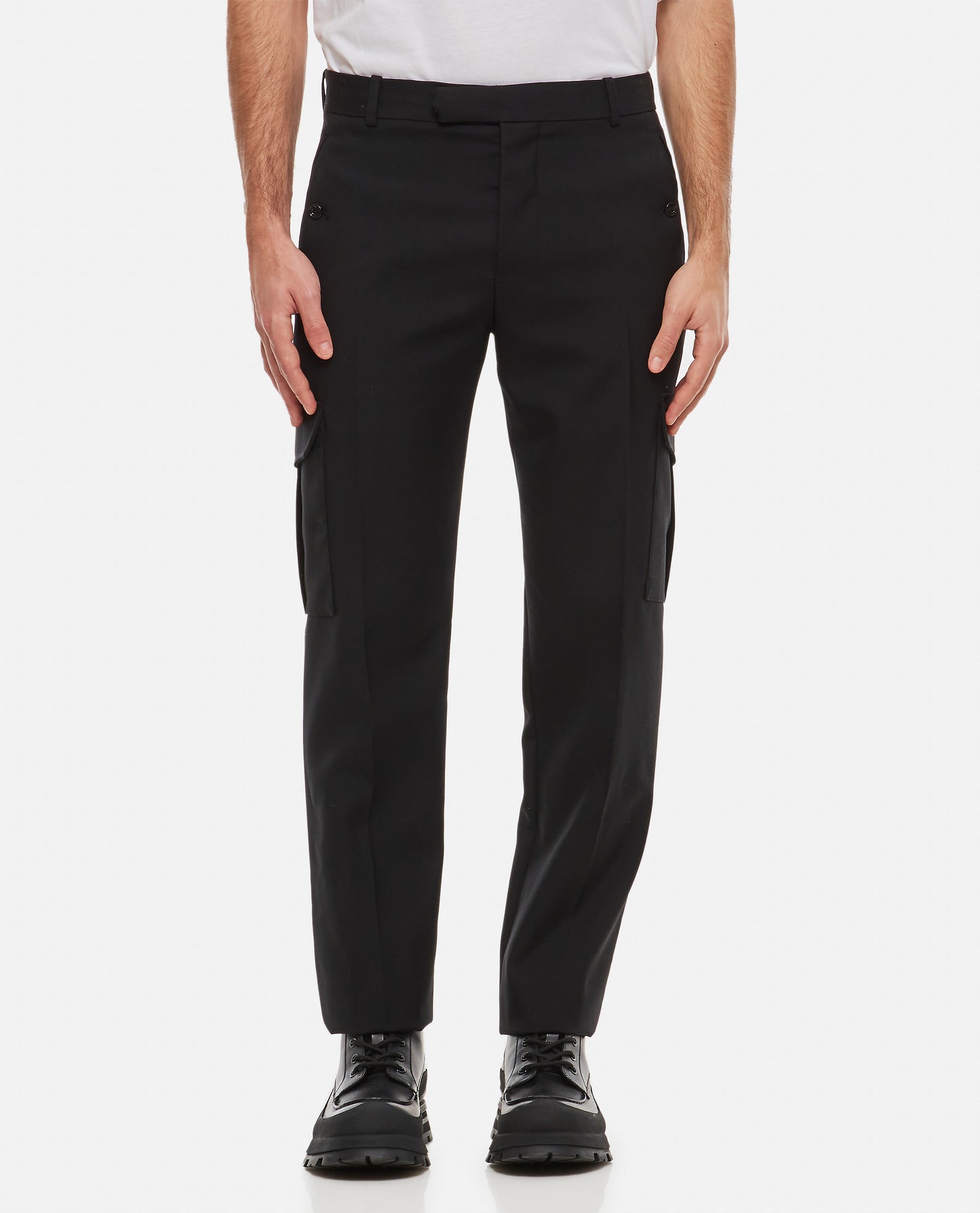 WOOL GABARDINE TROUSERS