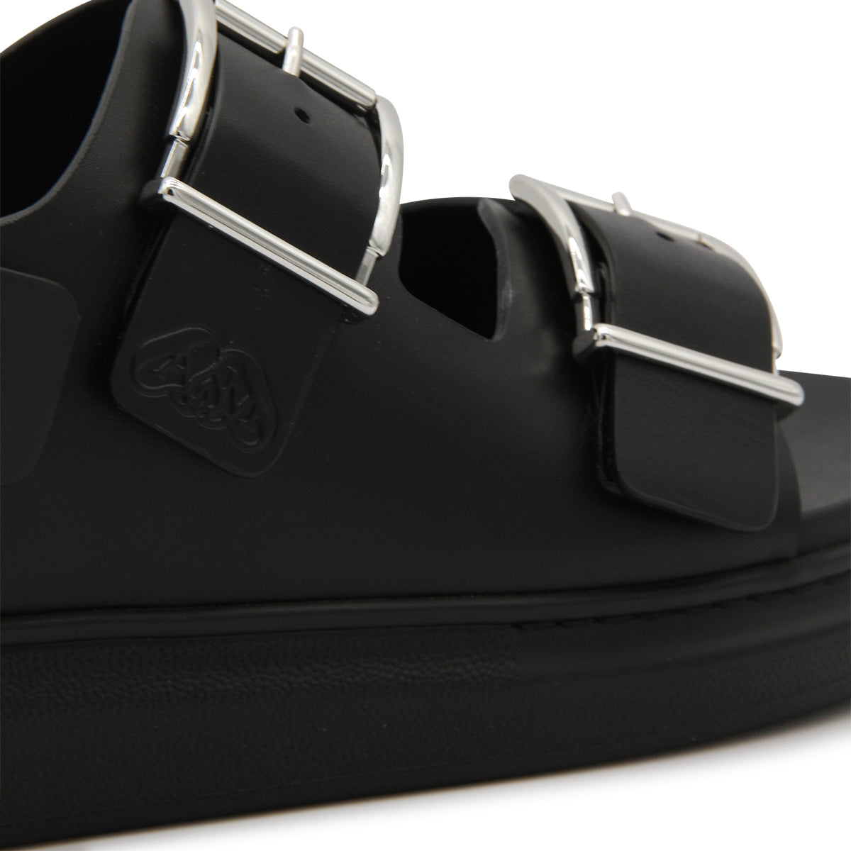 BLACK LEATHER SANDALS