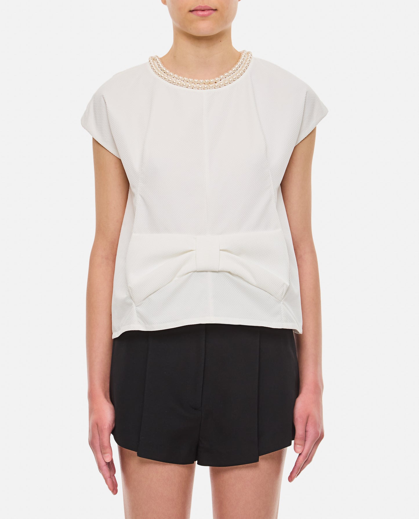PEARL NECKLINE BLOUSE