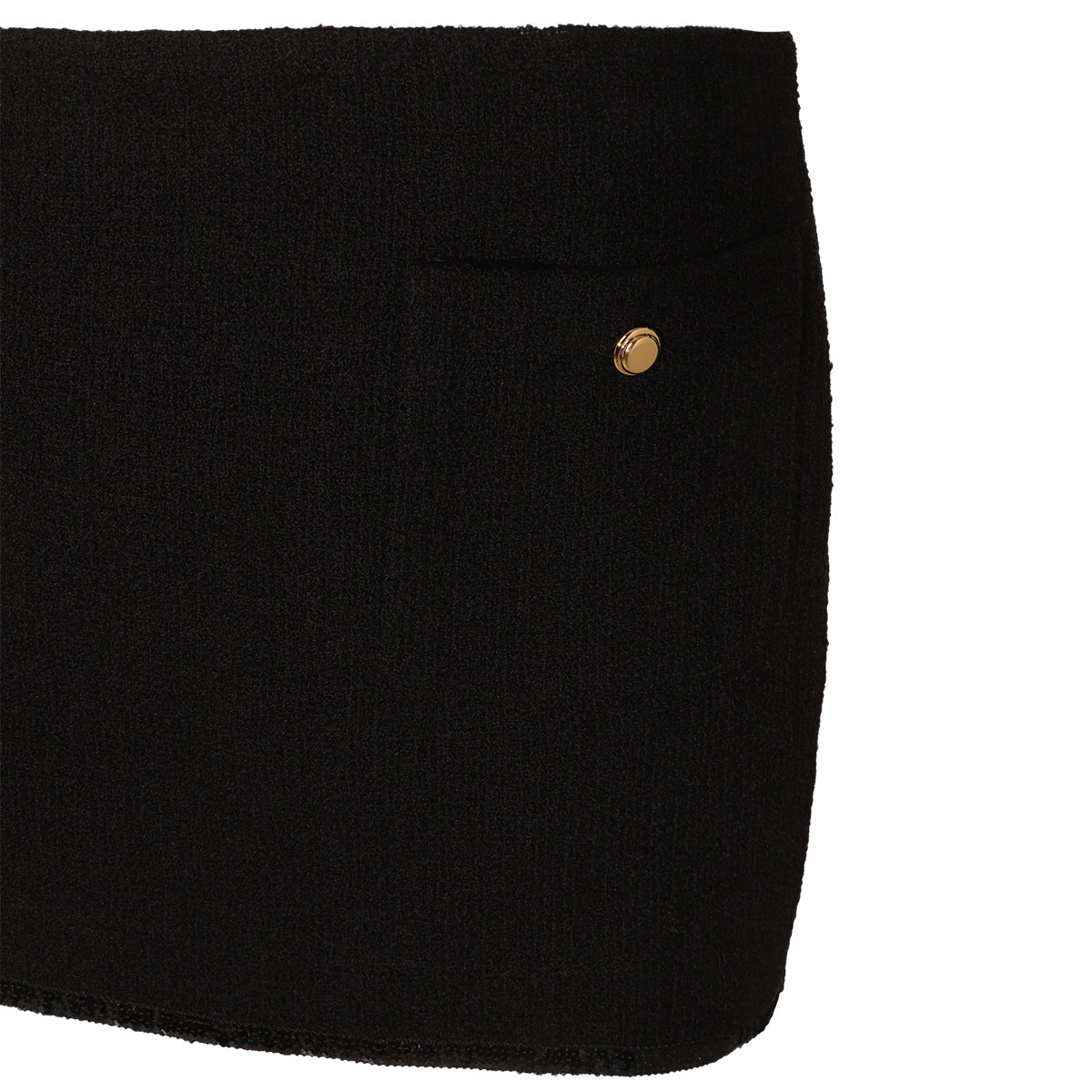 BLACK WOOL MINI SKIRT