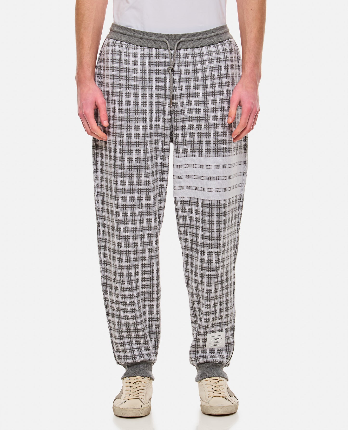 CHECK 4 BAR COTTON SWEATPANTS