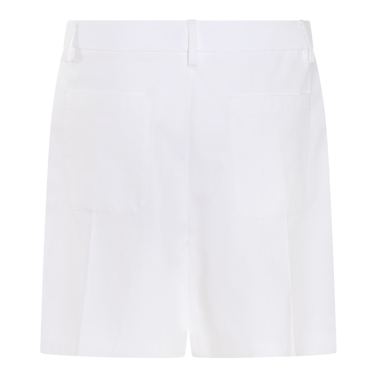WHITE WOOL BERMUDA SHORTS