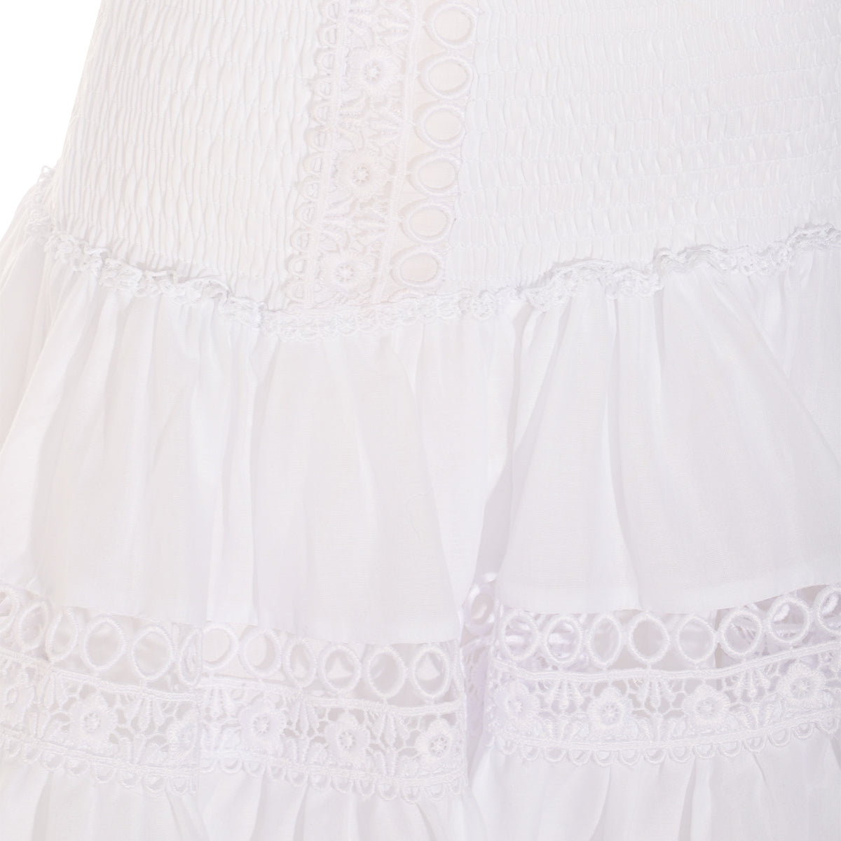 WHITE COTTON MINI SKIRT