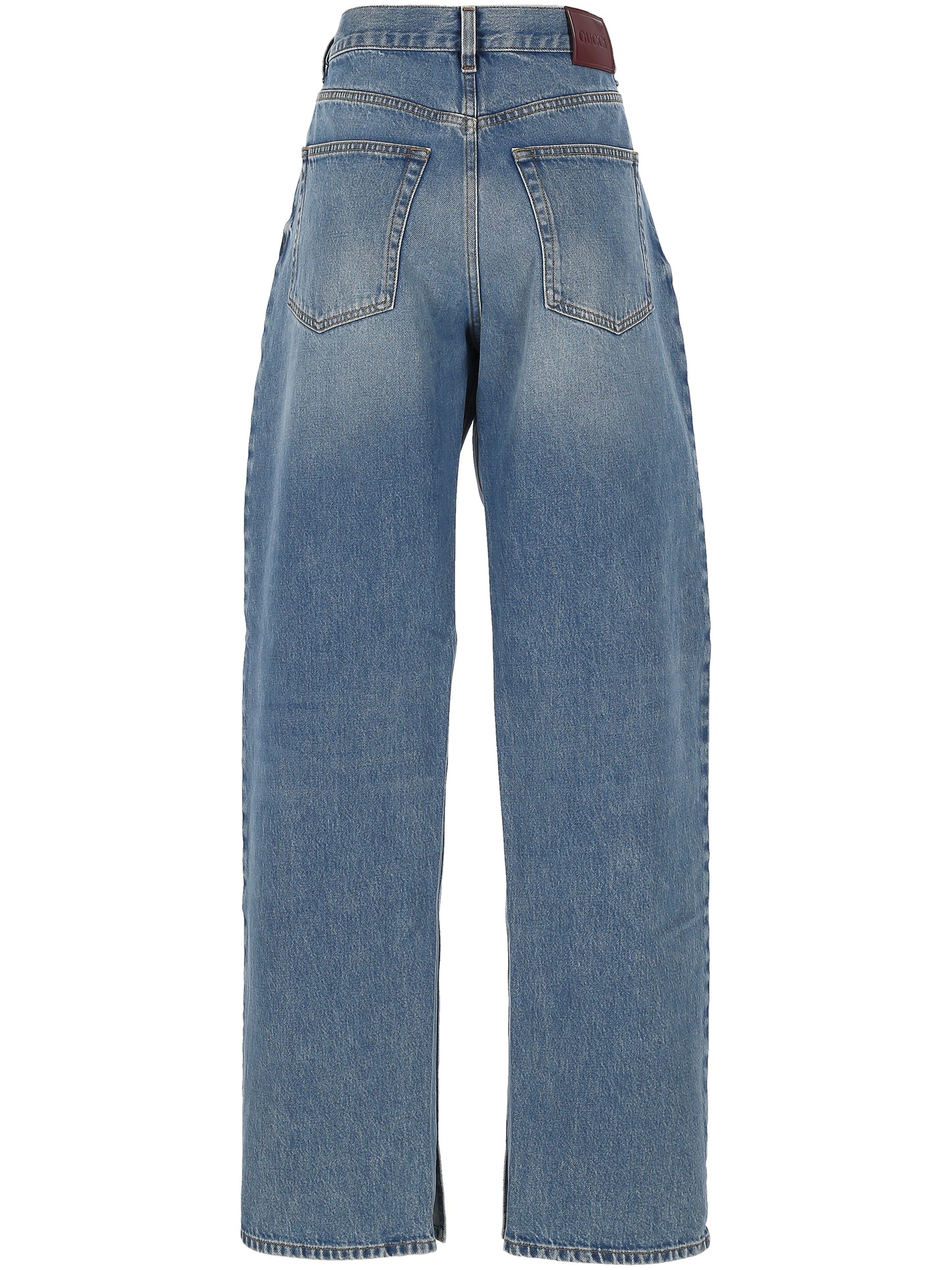 DENIM TROUSERS WITH GUCCI LABEL