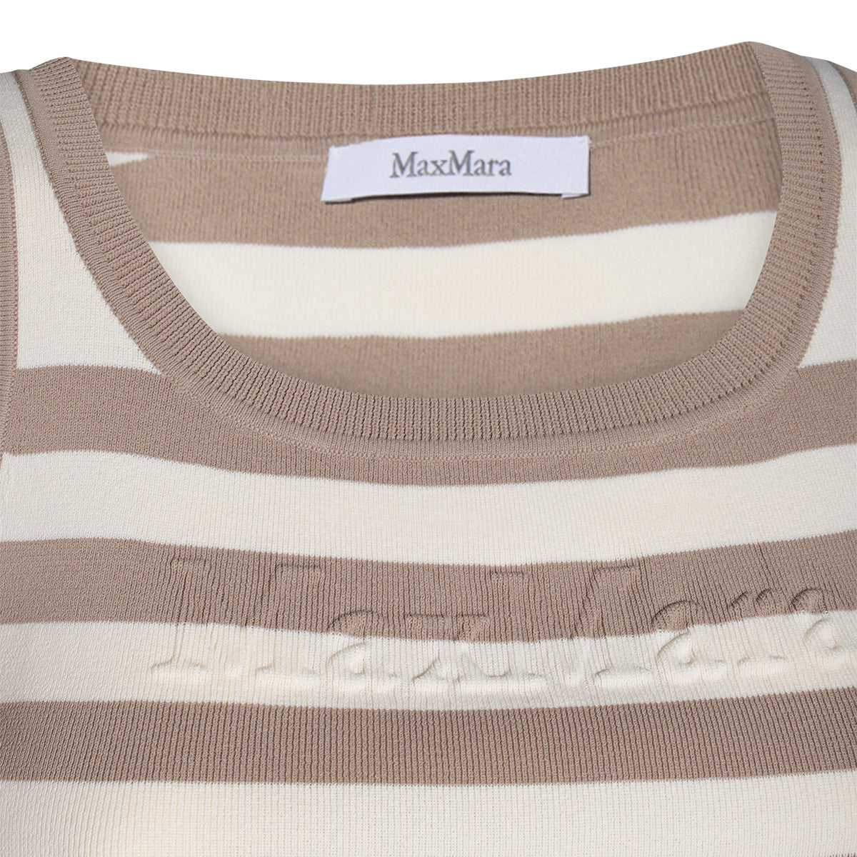 WHITE AND BEIGE COTTON PENTOLA TOP