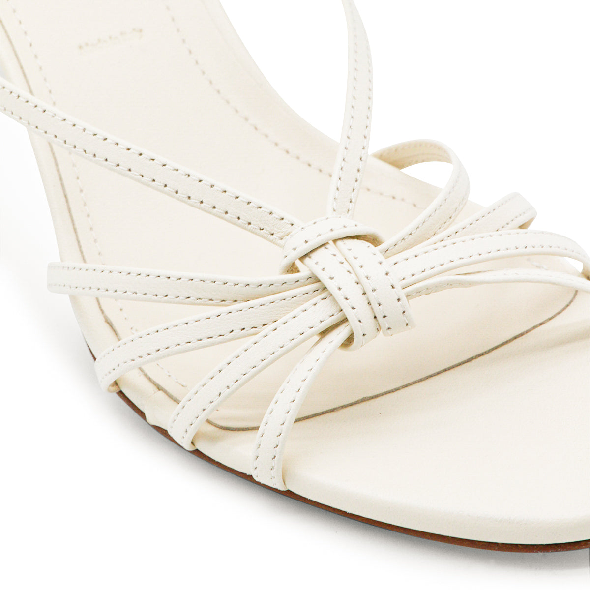 CREAM LEATHER ABBY MULE SANDALS