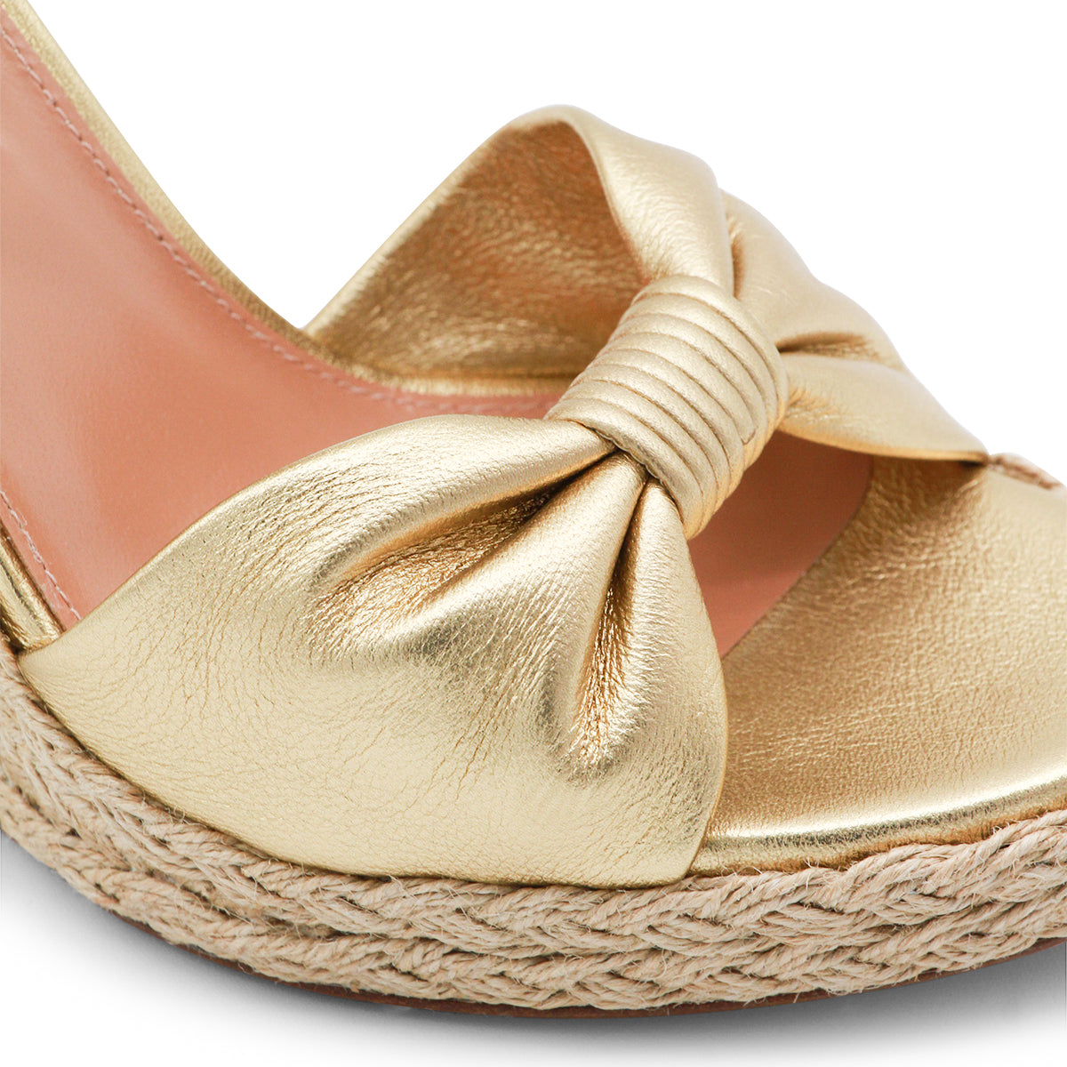 SOFT GOLD LEATHER CARINA WEDGE ESPADRILLAS