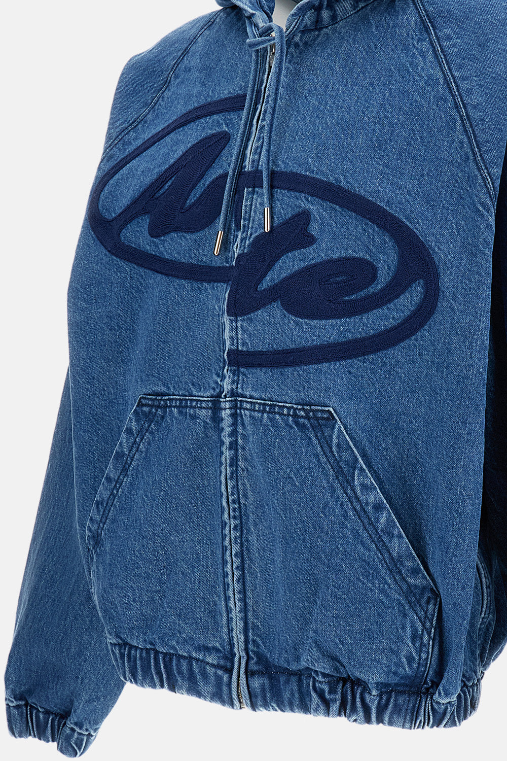 SPLIT LOGO DENIM HOOD JACKET