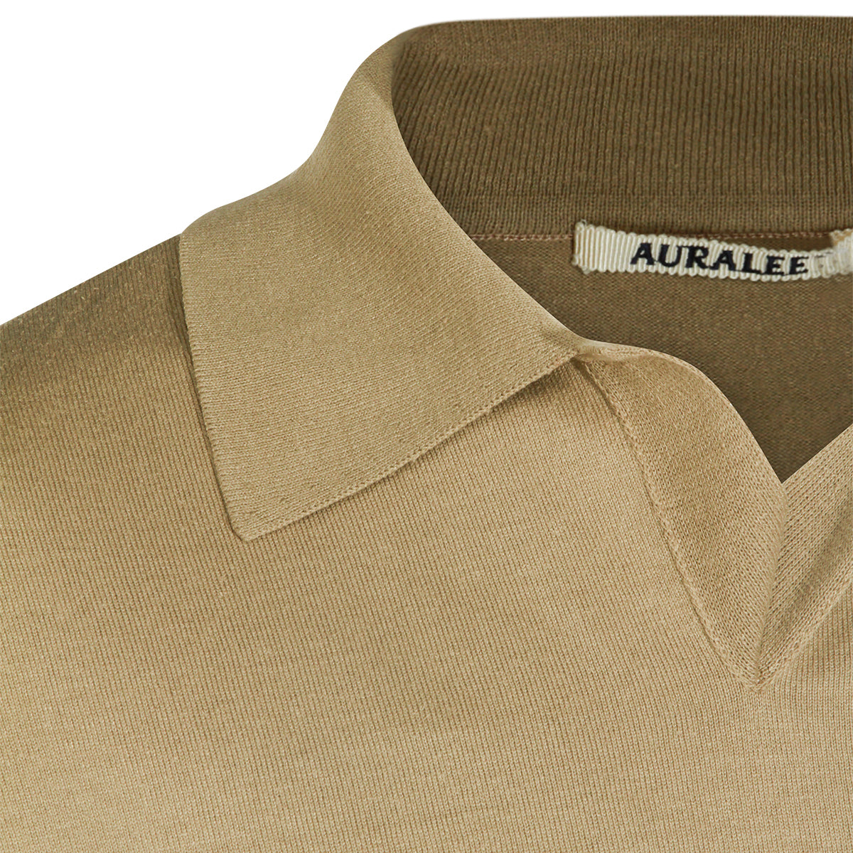 BEIGE SILK POLO SHIRT
