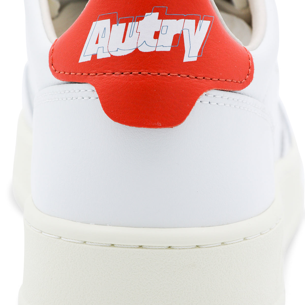 WHITE AND RED LEATHER SNEAKERS