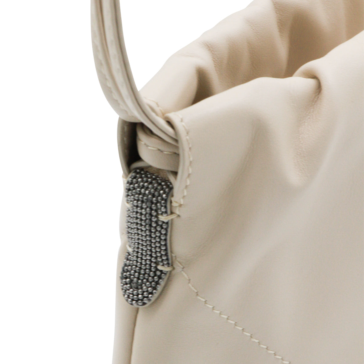 CREAM LEATHER CROSSBODY BAG