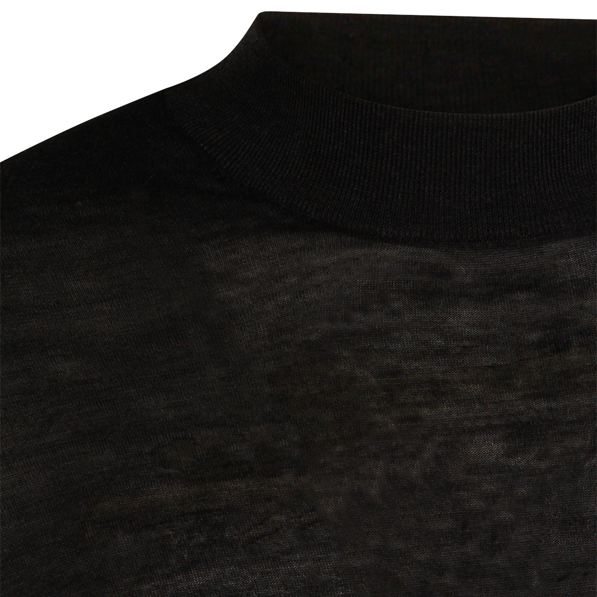 DARK BLUE SILK AND COTTON BLEND SWEATER