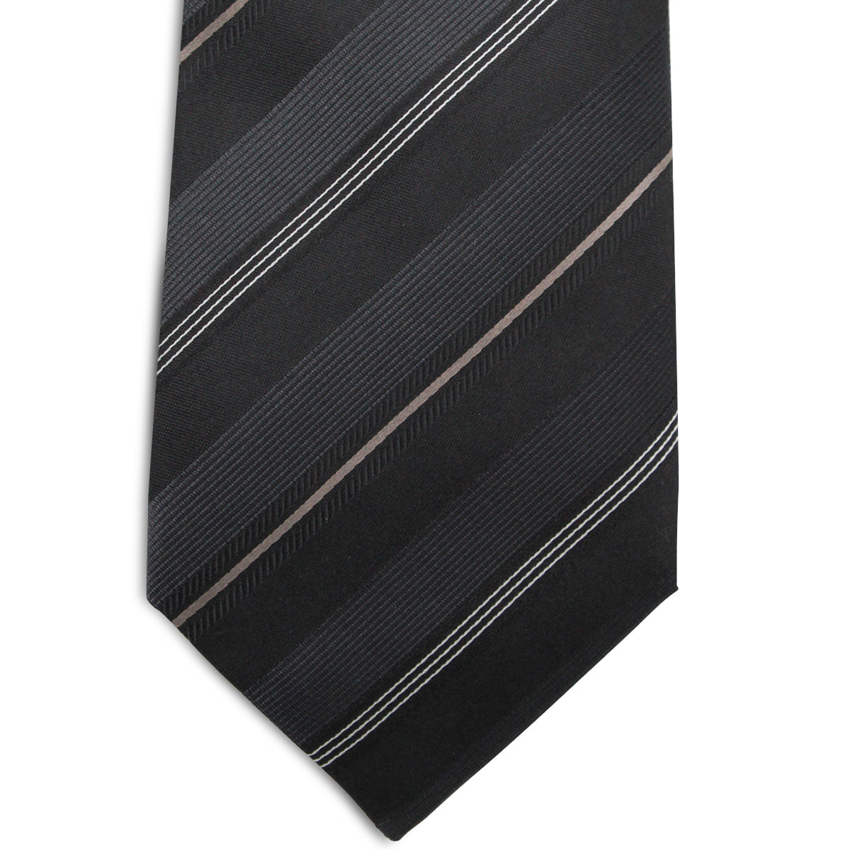 GREY SILK STRIPED TIE